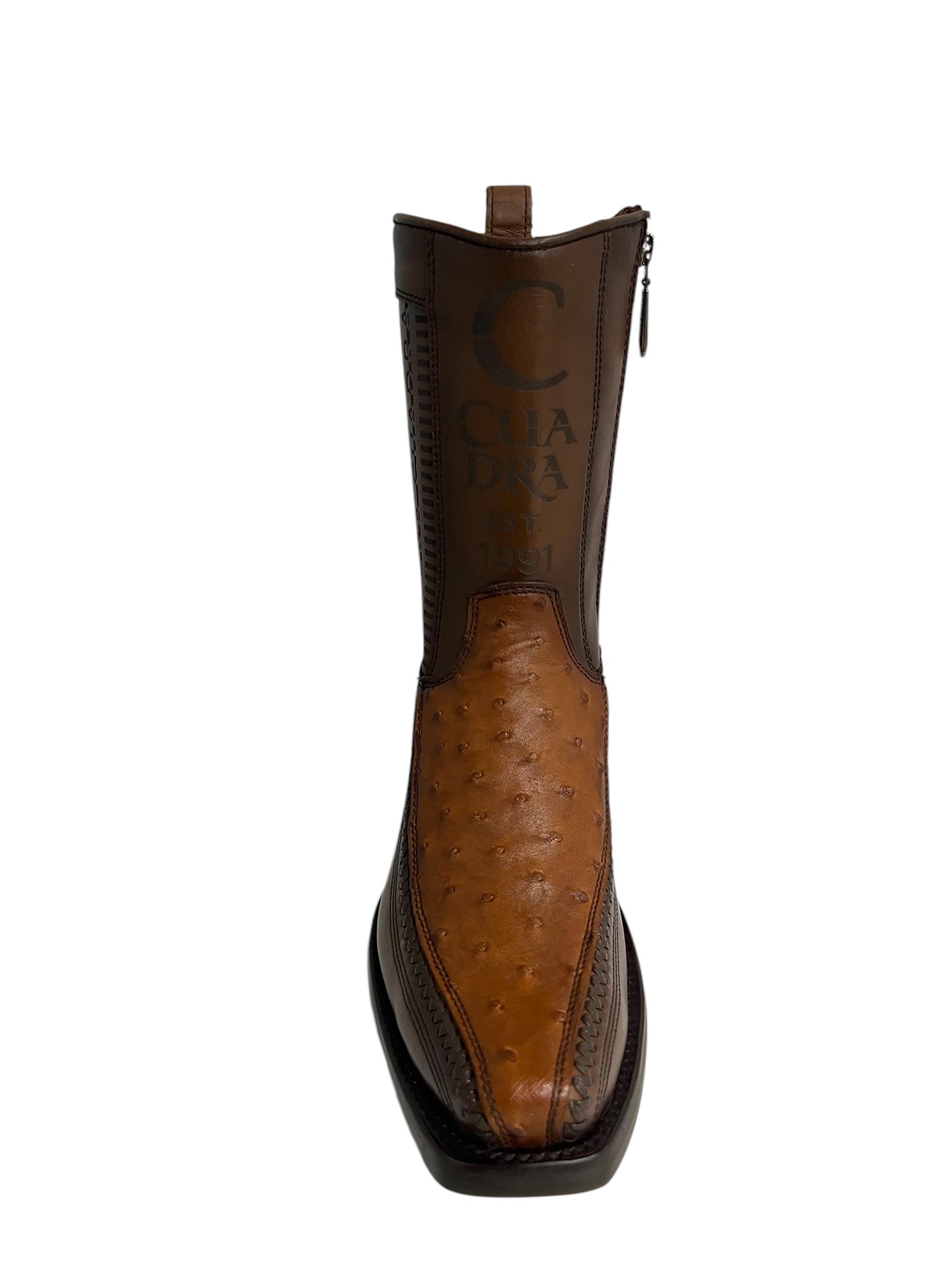 Cuadra Ostrich Moroni Chestnut Narrow Square Toe - CU804
