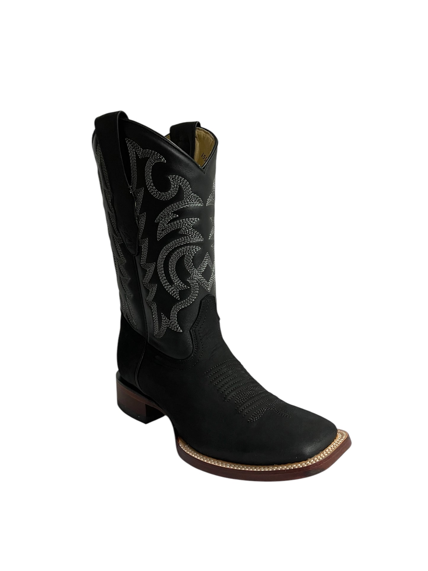 Los Altos Boots Square Toe Suede Black - 8226305