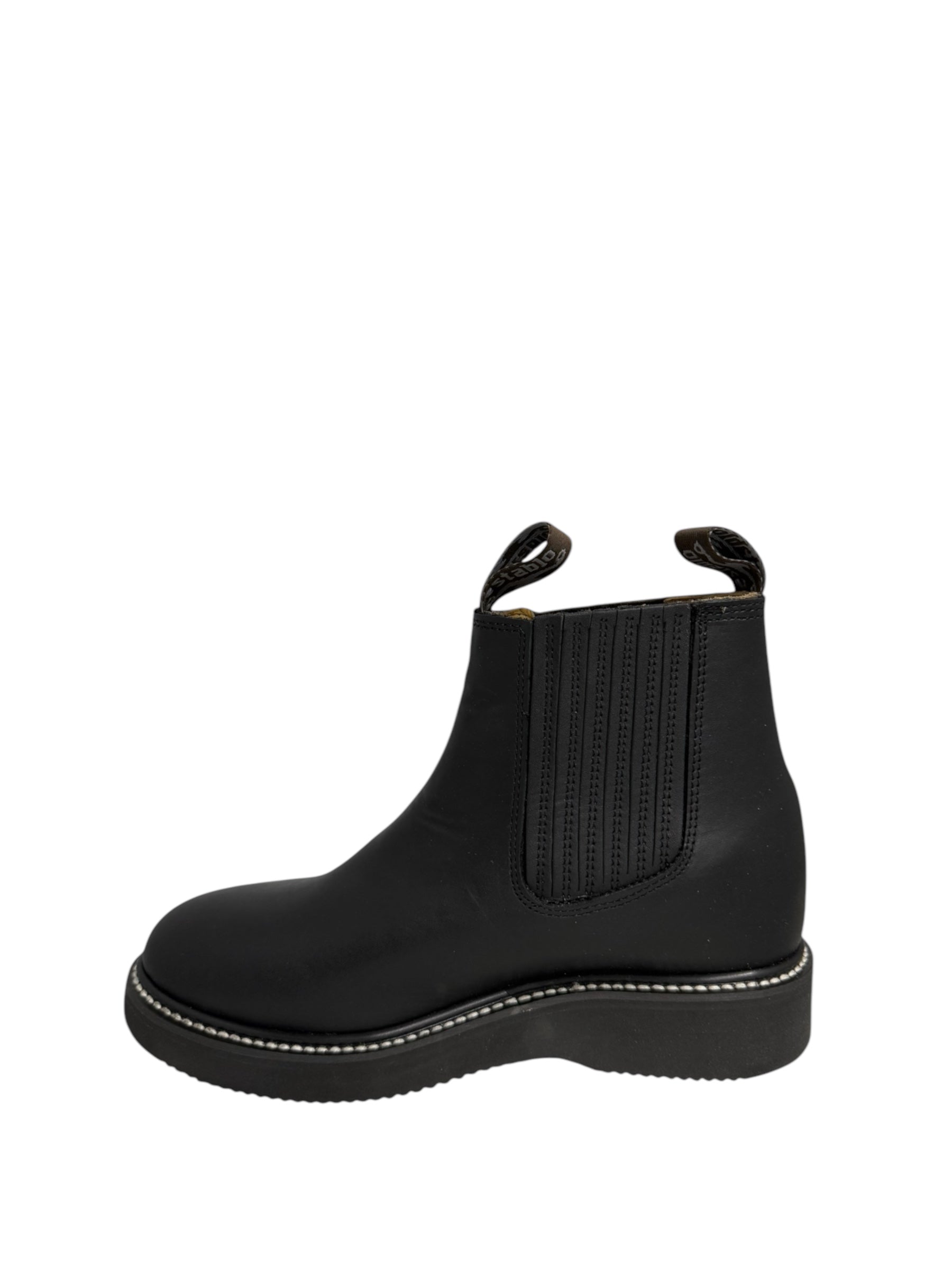 Establo Oiled Leather Black Ankle Work Boot - 551-03