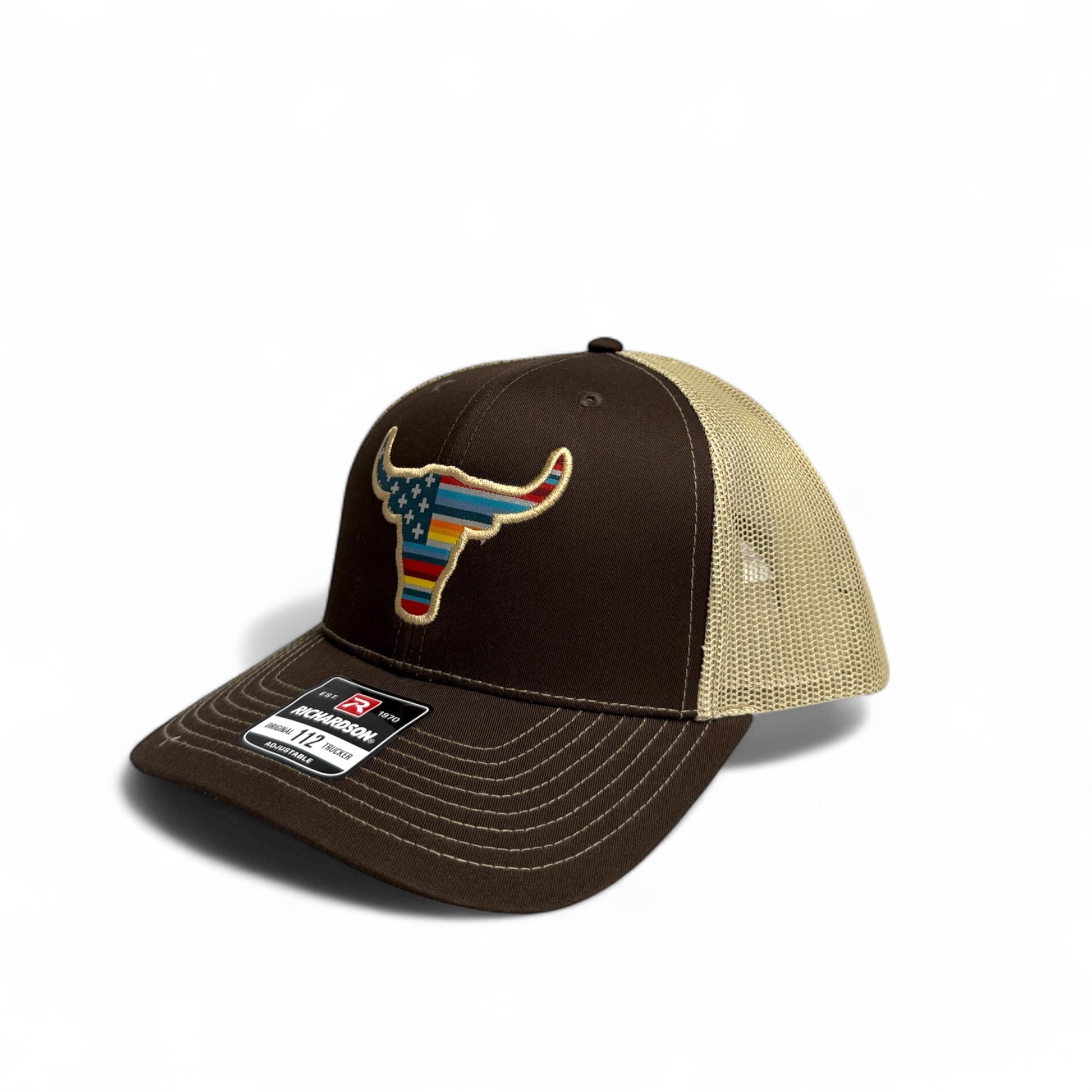 Ariat Cap R112 Snap Back USA Flag Bull Brown