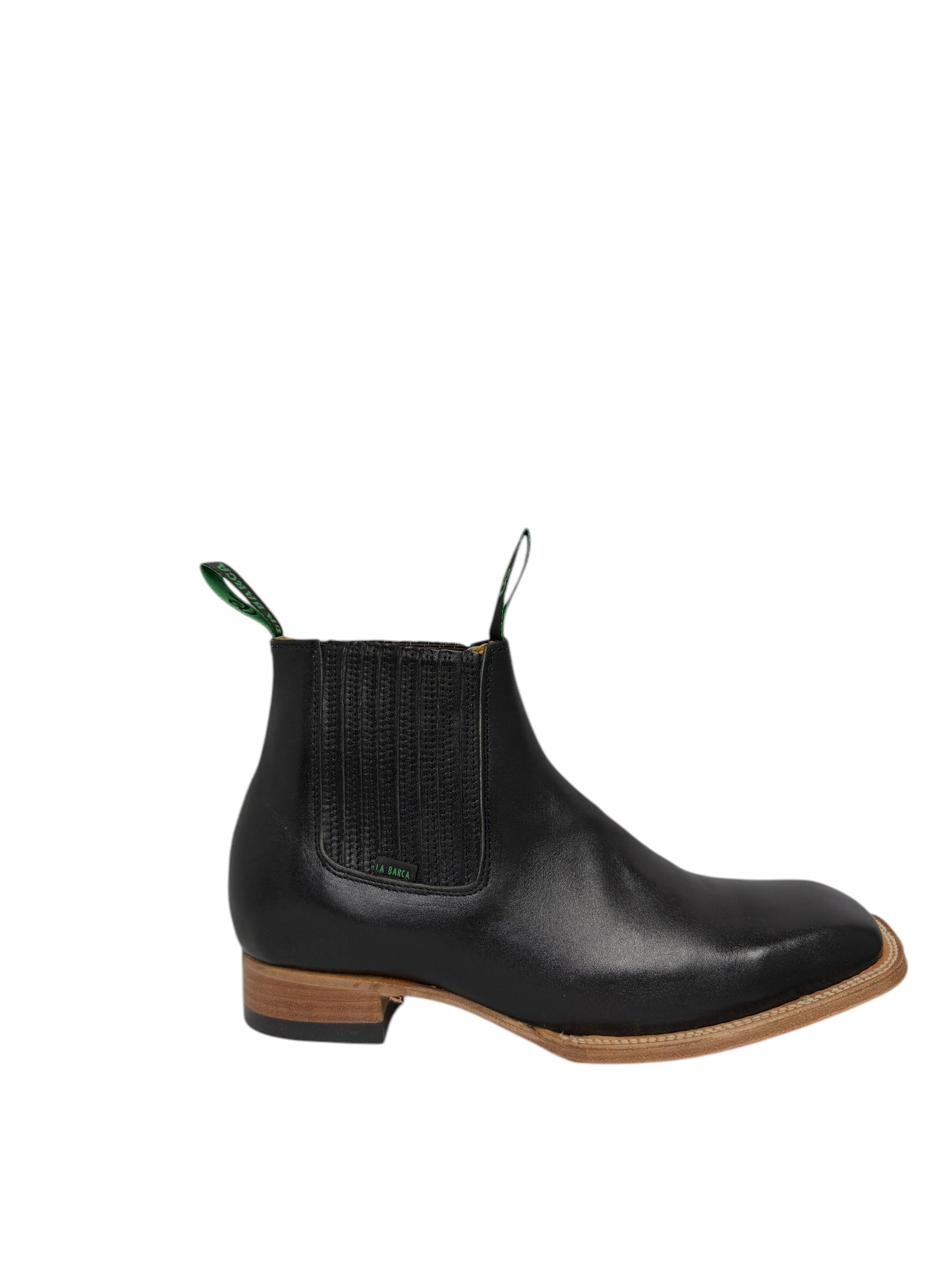 La Barca Square Toe Leather Black Ankle Boot - 935