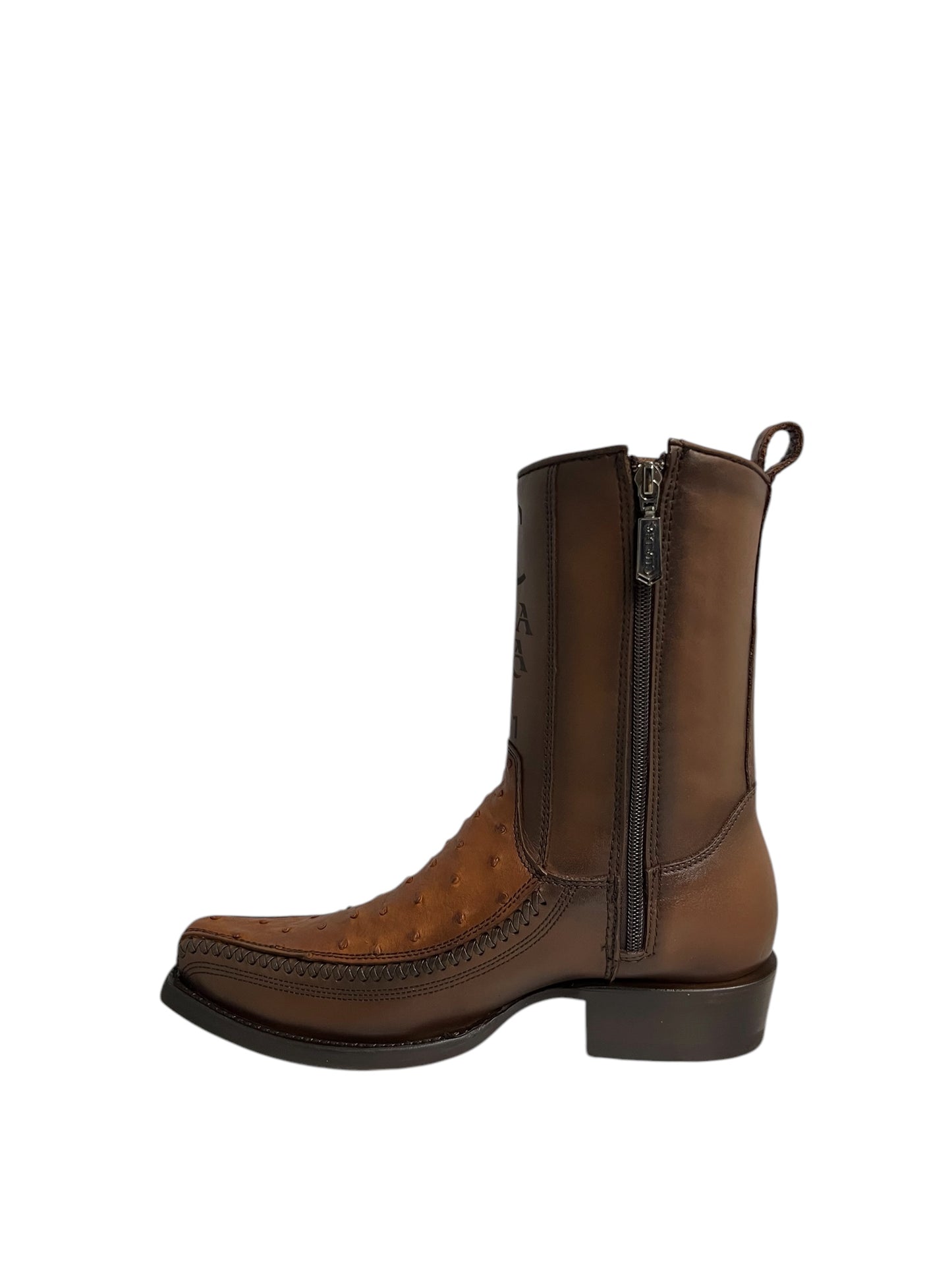 Cuadra Ostrich Moroni Chestnut Narrow Square Toe - CU804