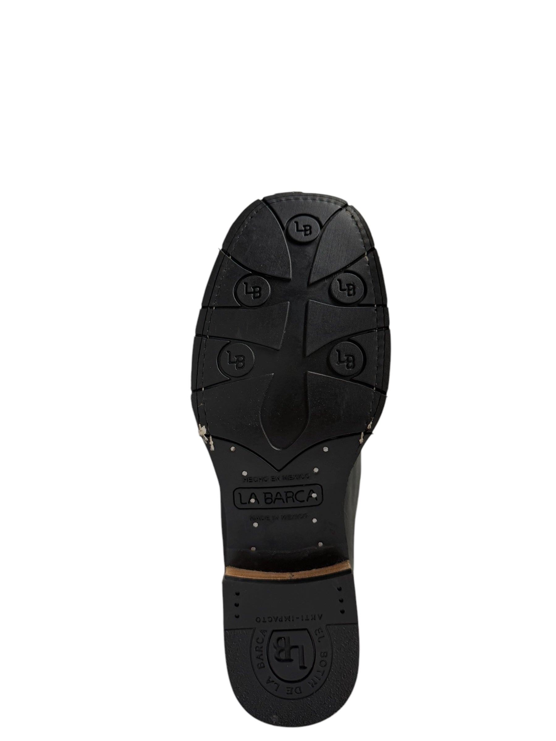 La Barca Oiled Leather Black Square Toe Ankle Boots - 953