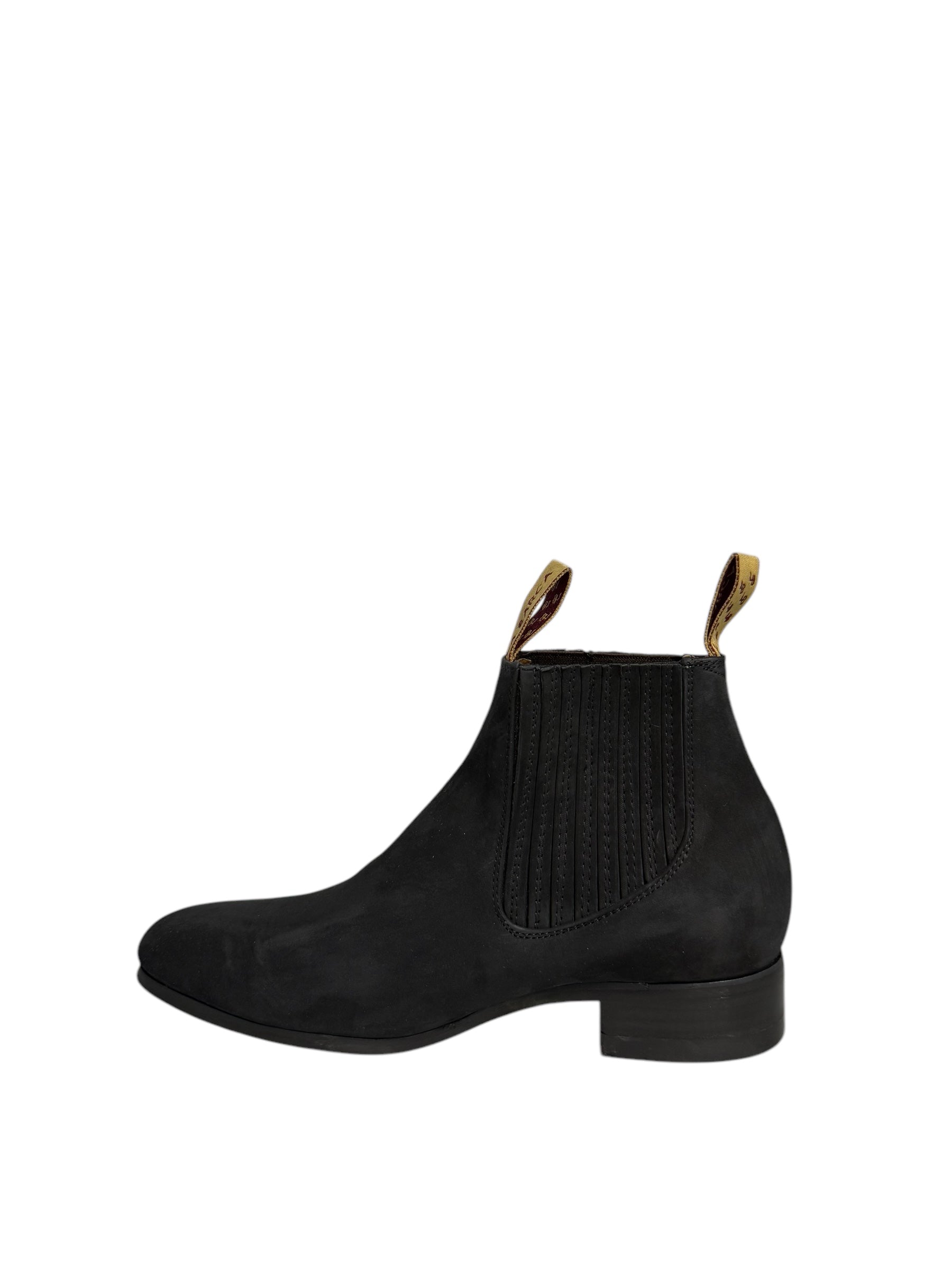 La Barca Suede Black Charro Ankle Boot - 500