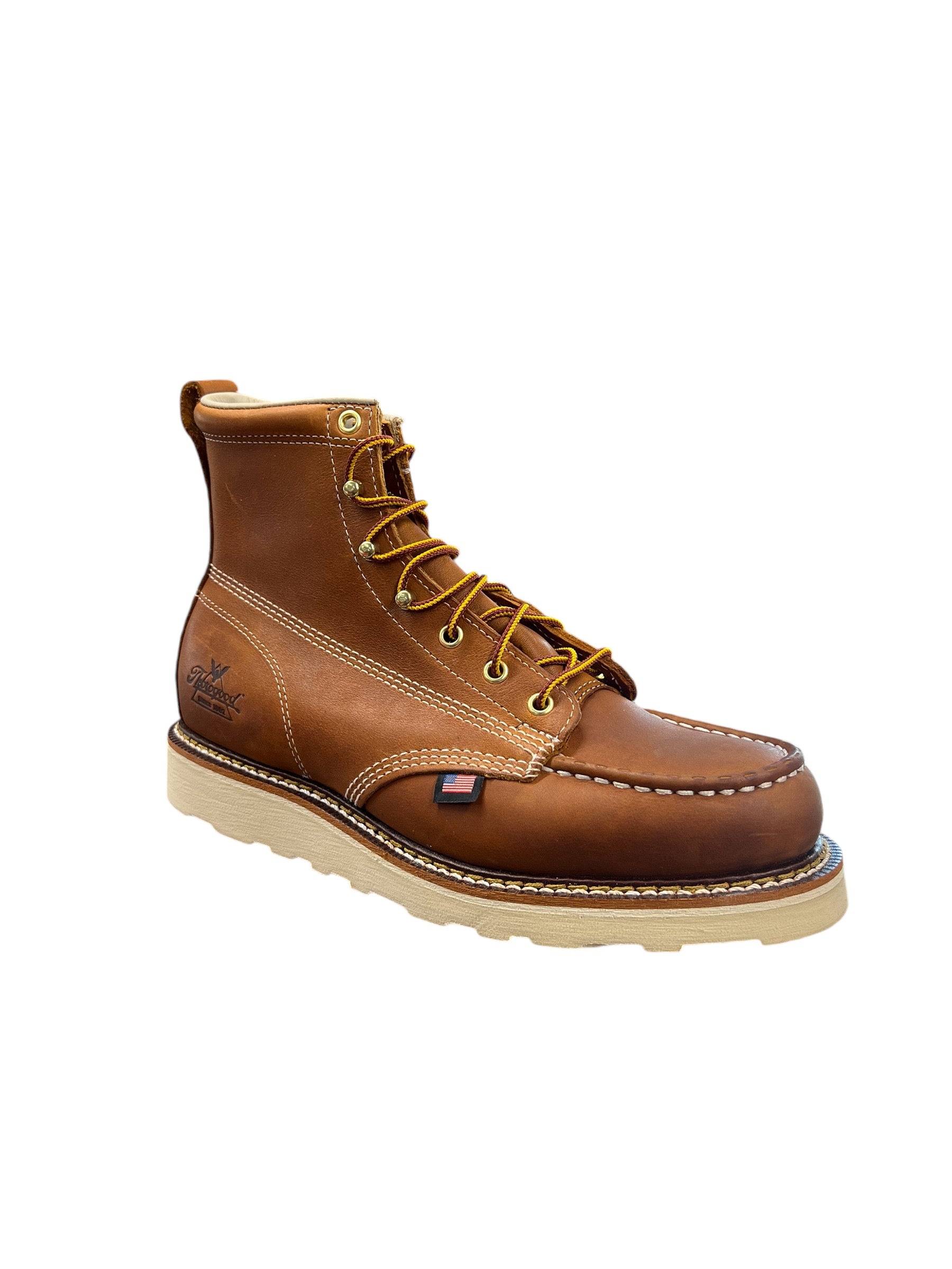 thorogood boots tobacco gusseted tongue to keep moisture and debris out Thorogood American Heritage 6" Tobacco