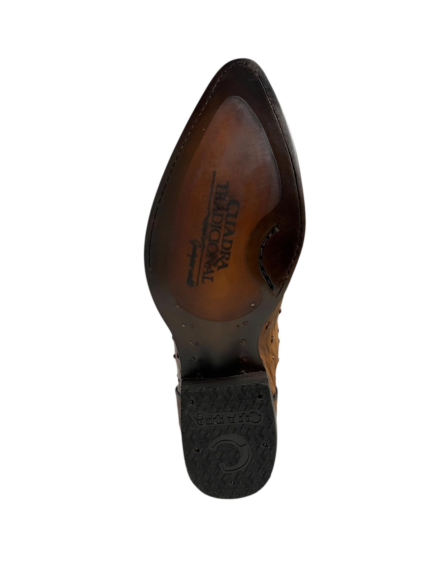 Cuadra Ostrich Moroni Honey Embroidery Snipe Toe - CU711