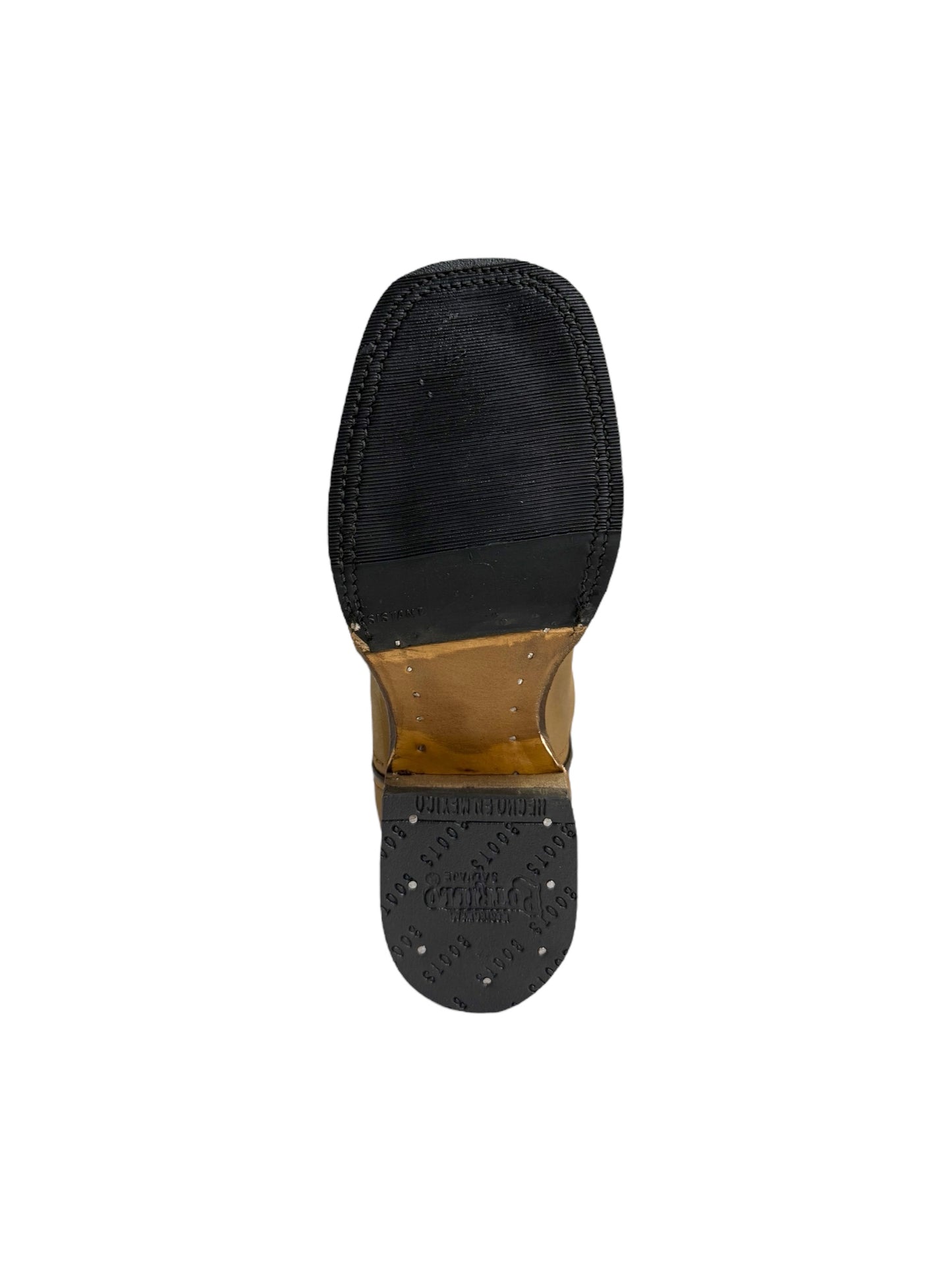 Potrillo Womens Ocre Laser Flowers Square Toe Boot - 431
