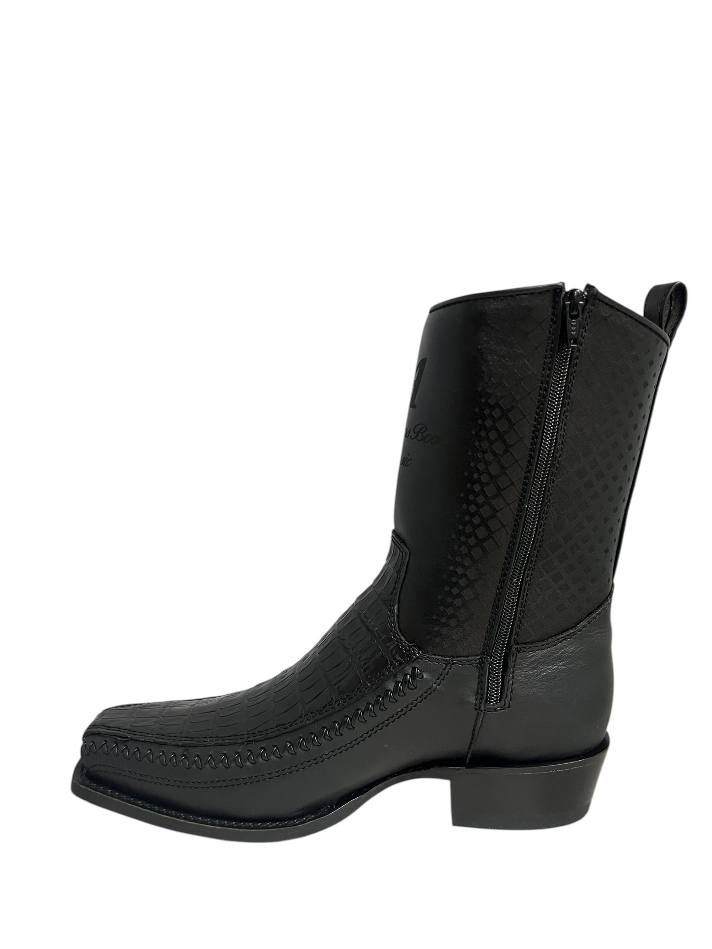 Los Altos 7 Toe Caiman Belly Black - 57BFP8205