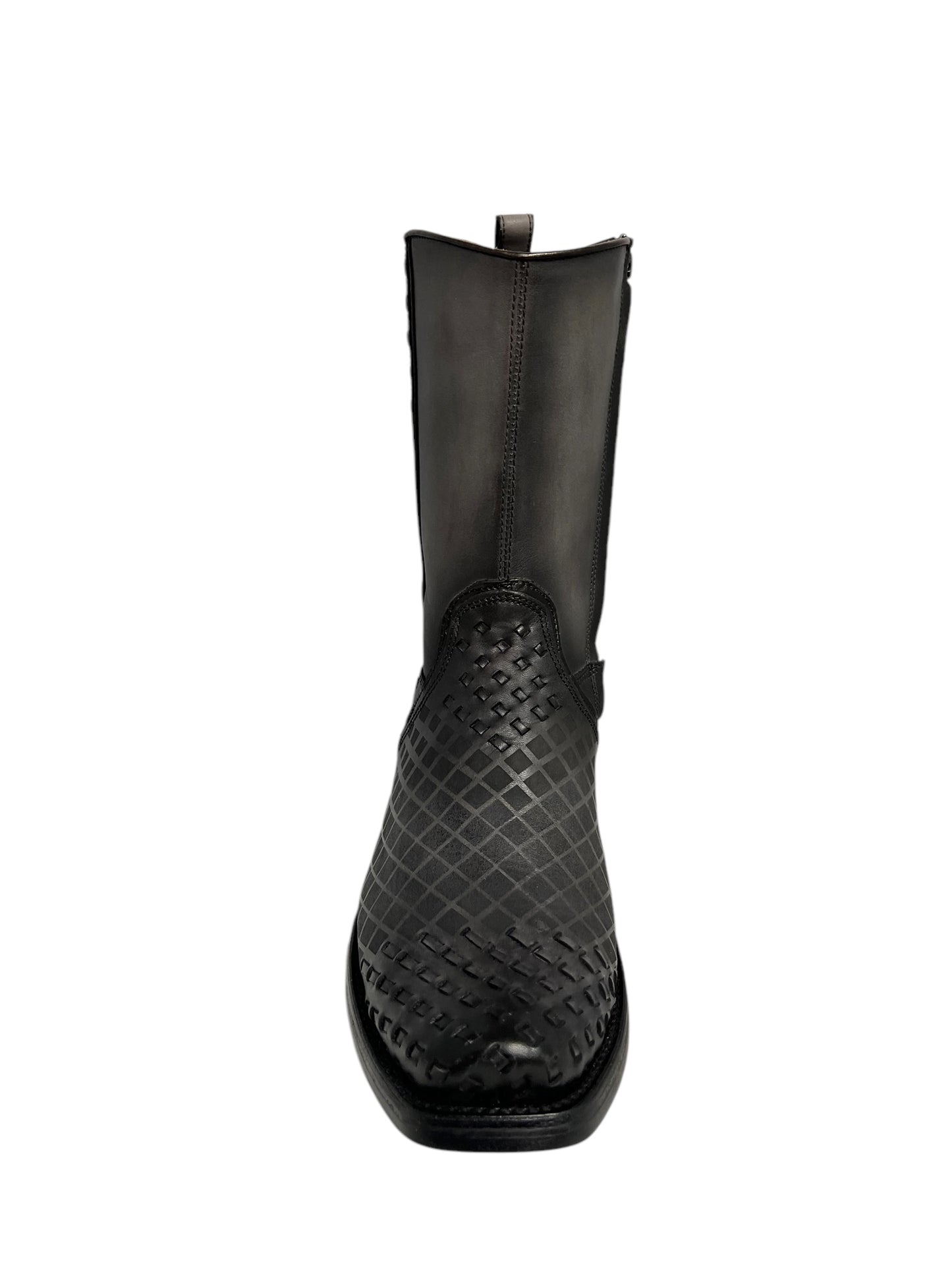 Cuadra Black Laser & Woven Narrow Square Toe - CU498