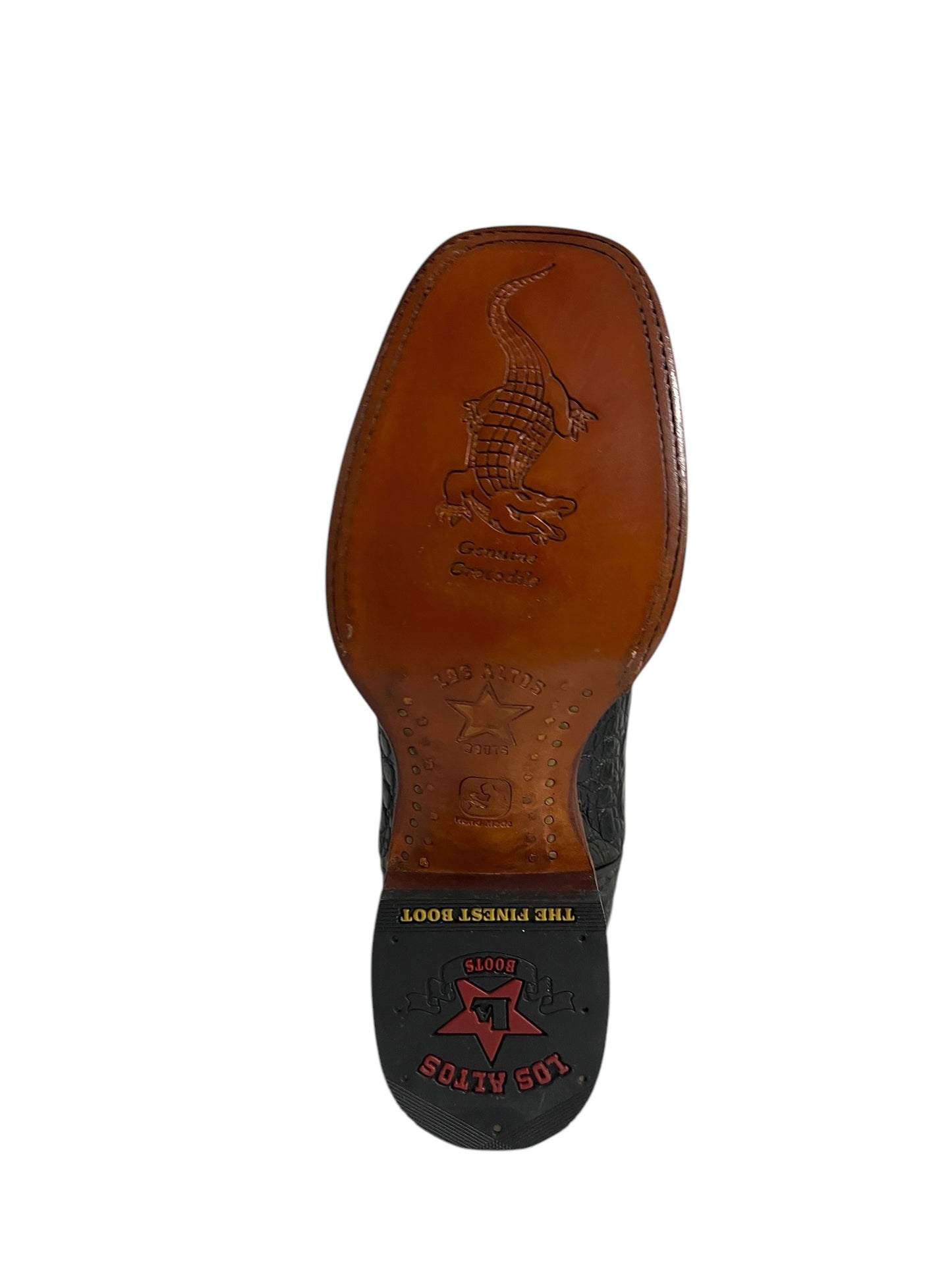 Los Altos Square Toe Caiman Belly Black - 8228205