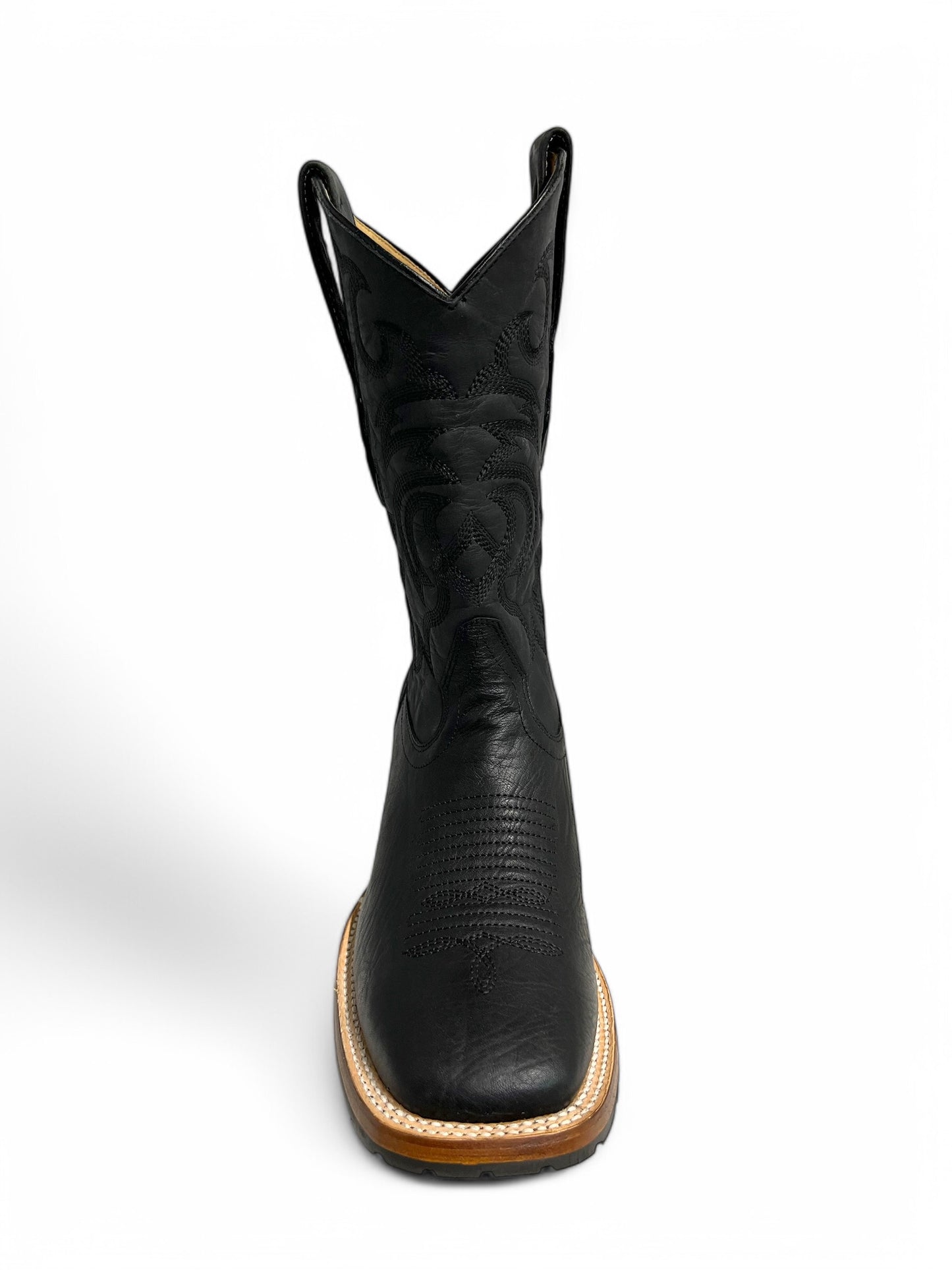 Los Altos Square Toe Bull Shoulder Black Rubber Sole - 82T3105