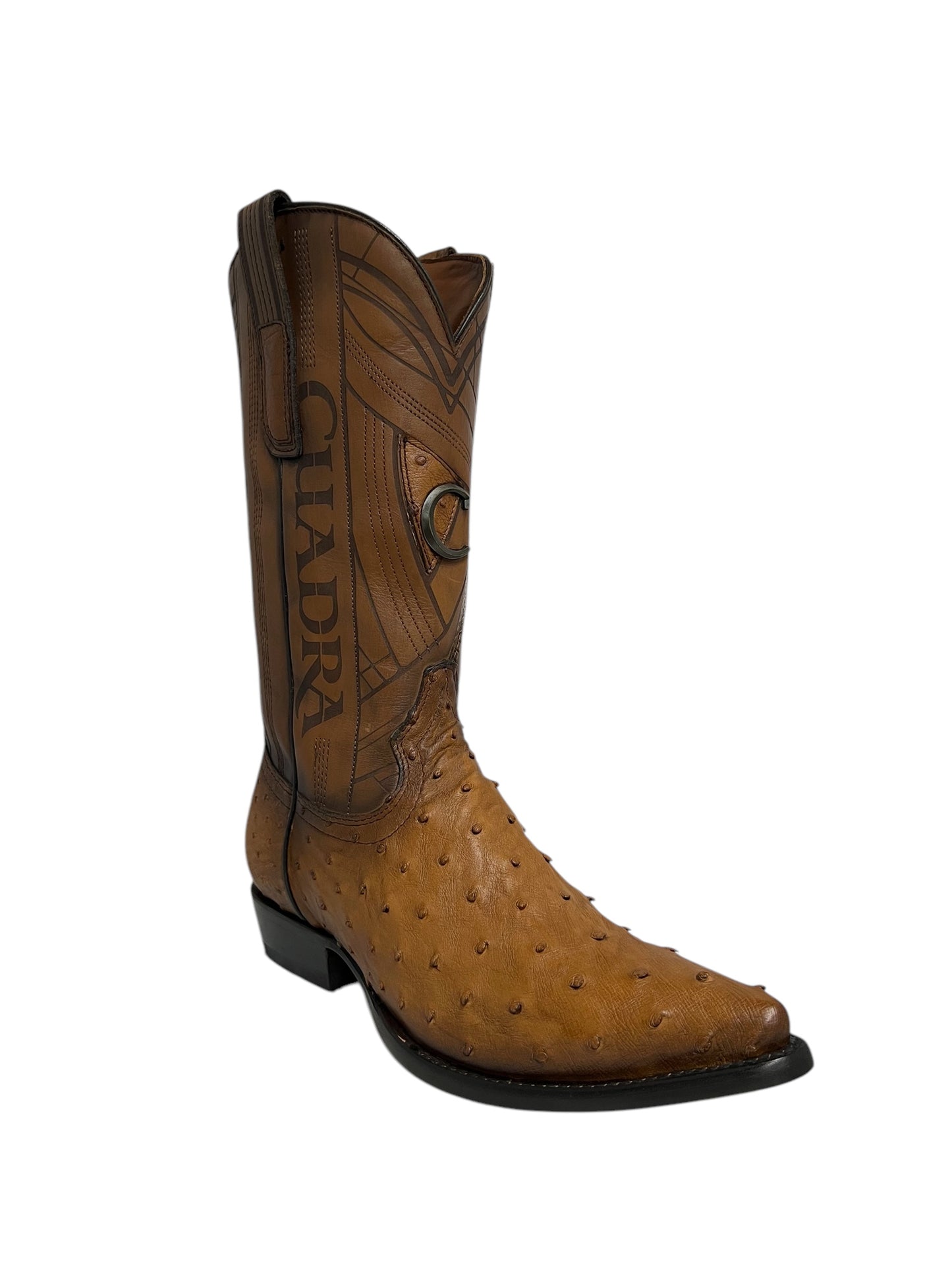 Cuadra Ostrich Moroni Honey Embroidery Snipe Toe - CU711