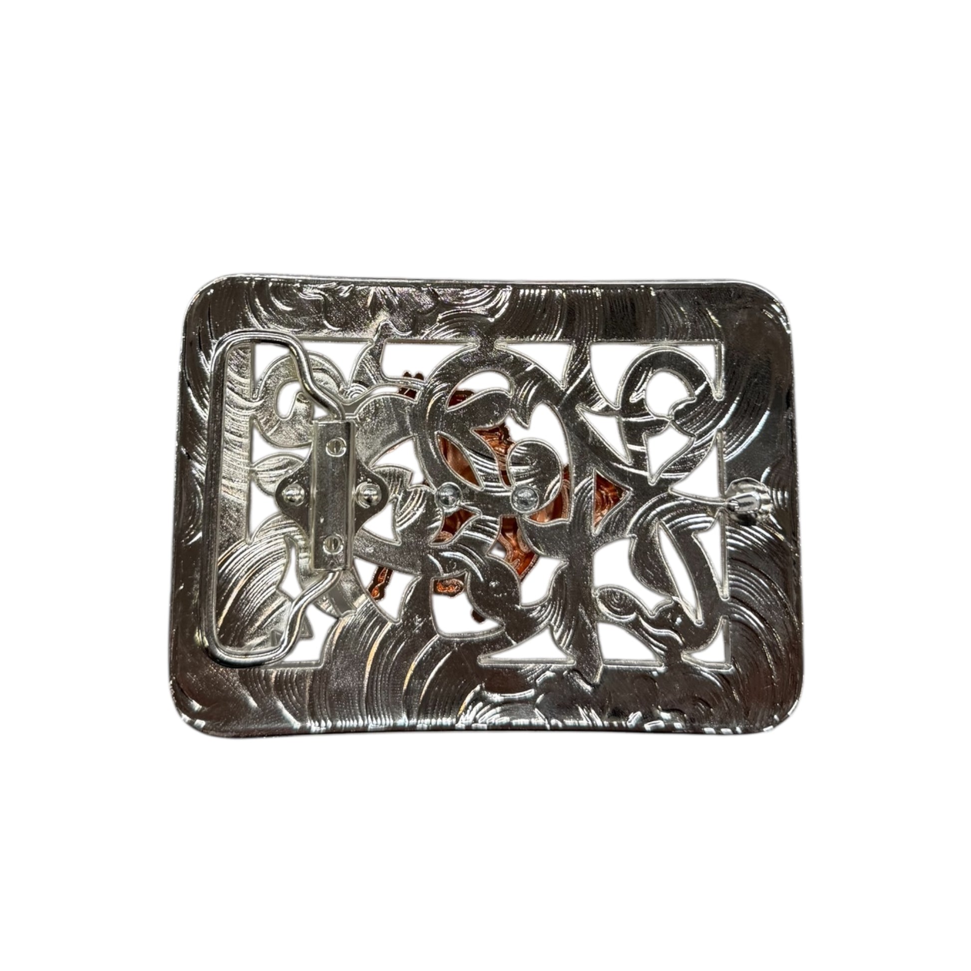 Classic Running Horse Wetsern Belt Buckle Silver And Rose Gold - HC-29