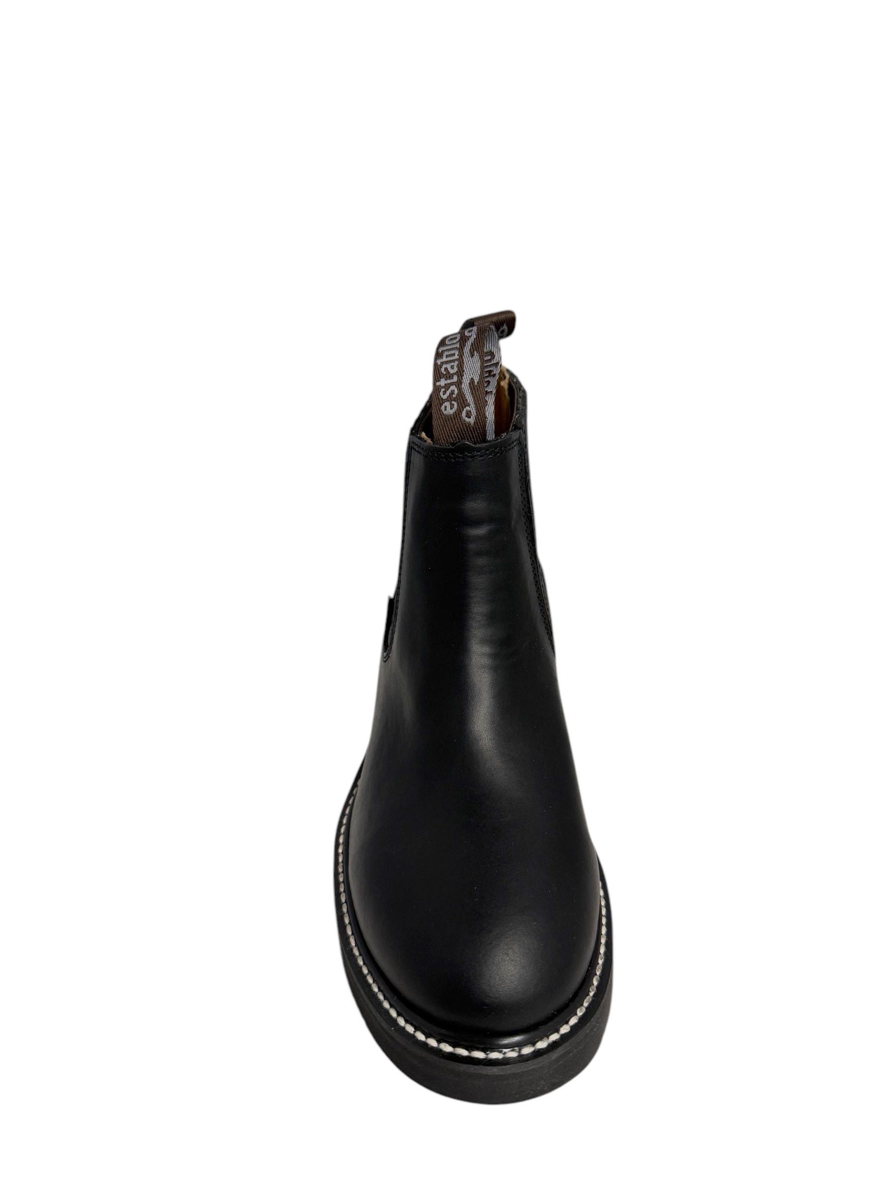 Establo Oiled Leather Black Ankle Work Boot - 551-03