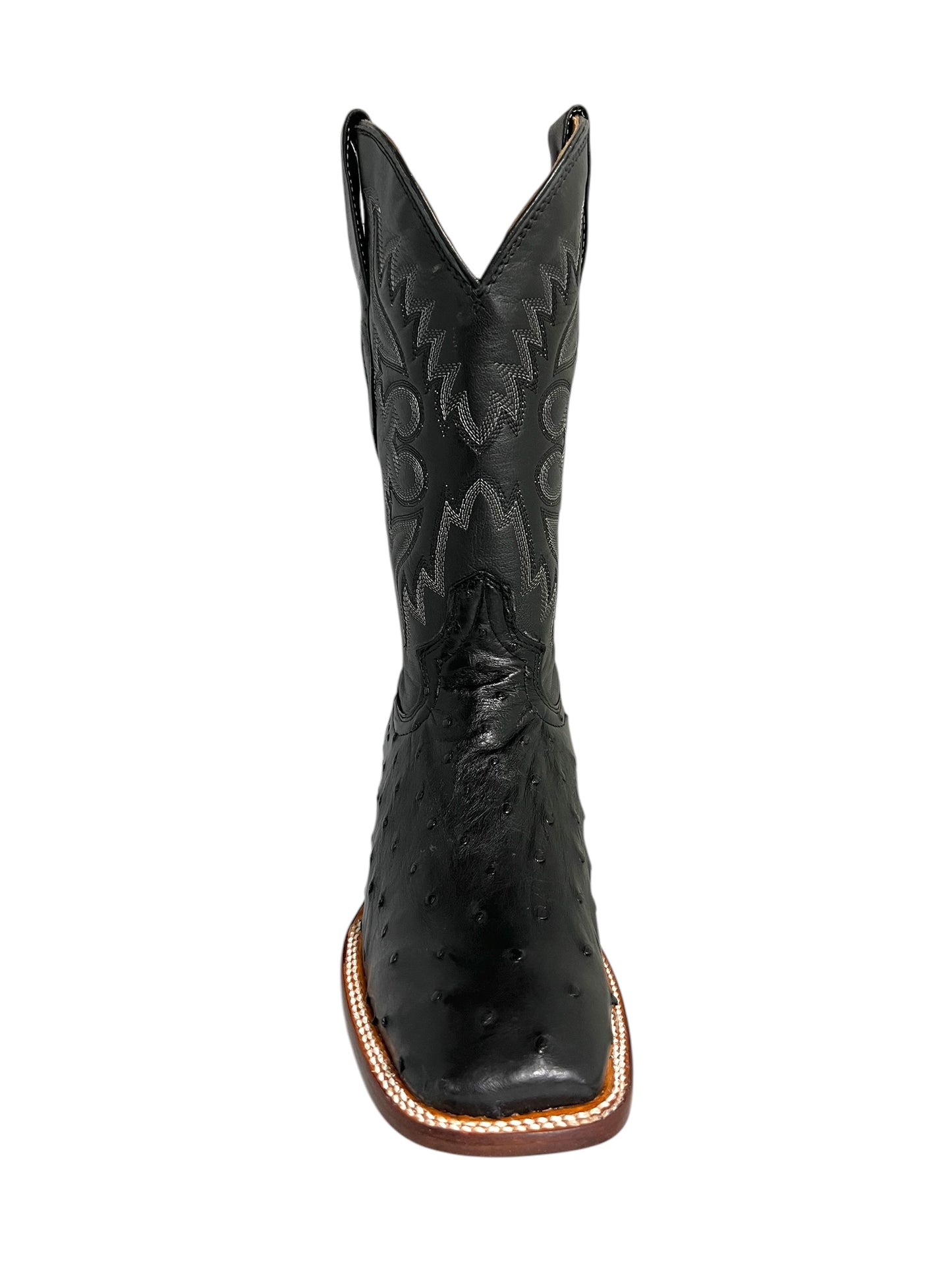 Red Diamond Ostrich Black Square Toe