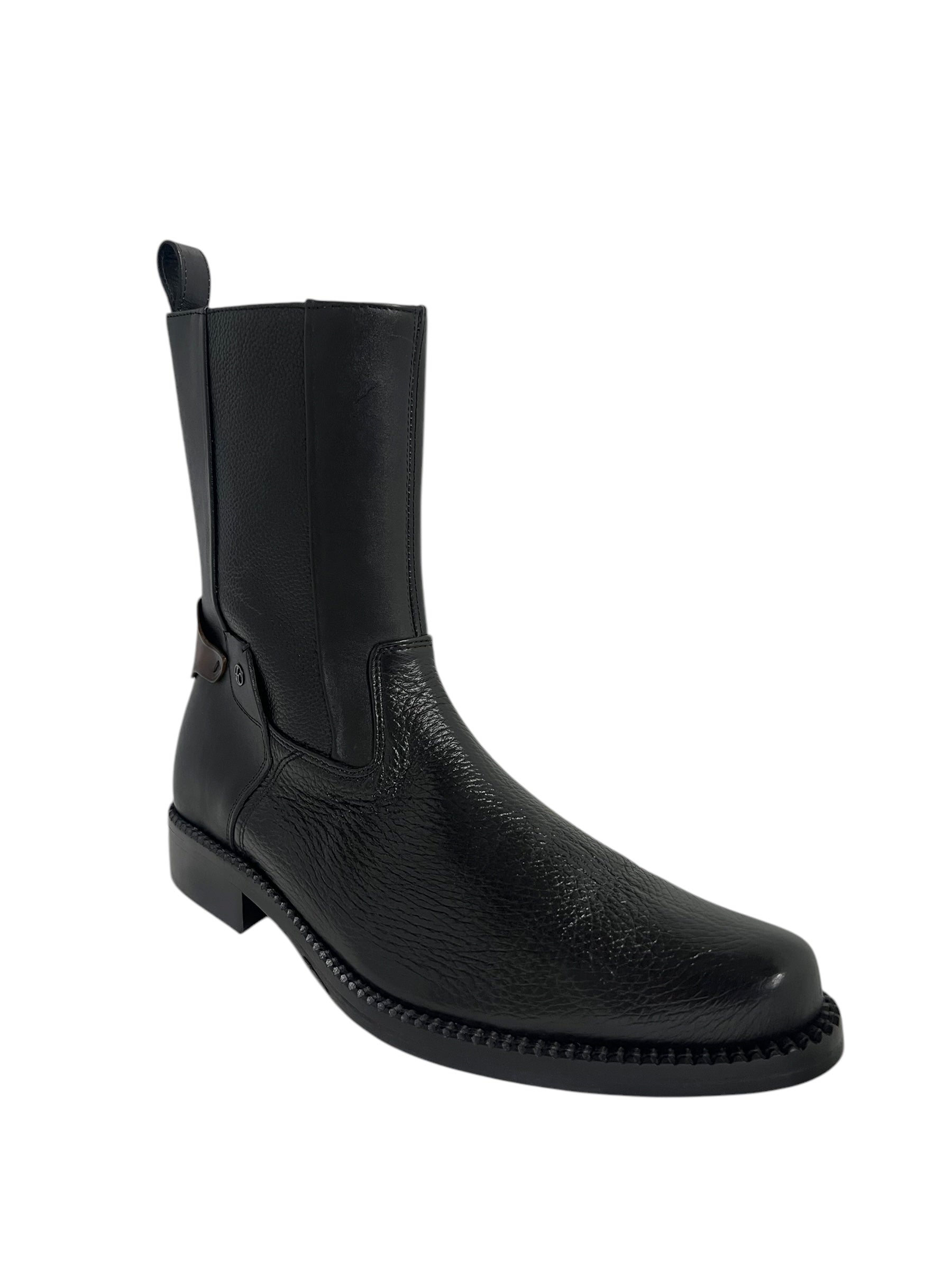 Franco Cuadra Ankle Boot Black Deer Zipper Round Toe - FC659