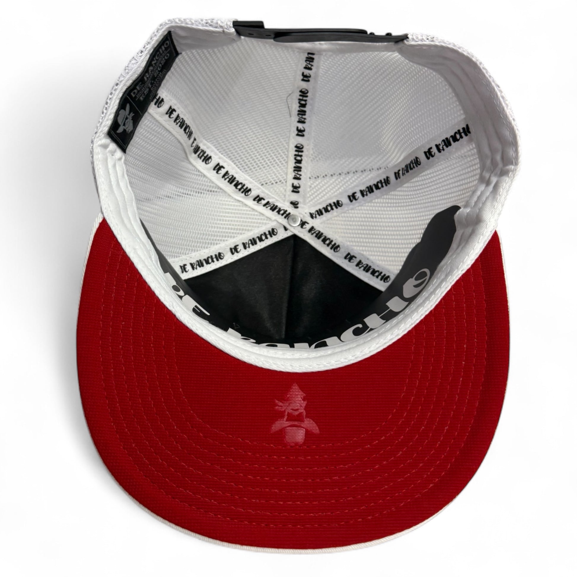 De Rancho Cap Logo White and Red - DR100