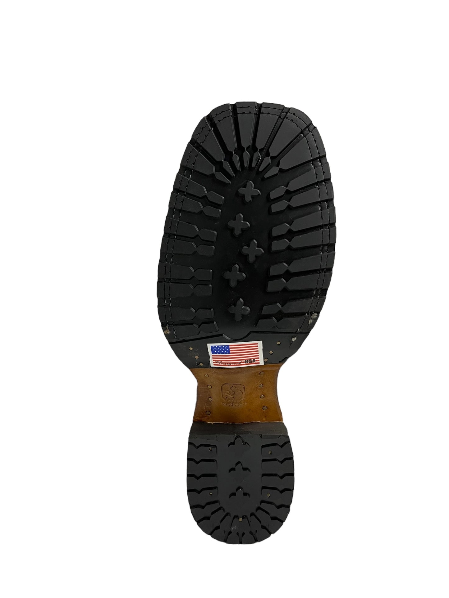 Los Altos Square Toe Bull Shoulder Black Rubber Sole - 82T3105