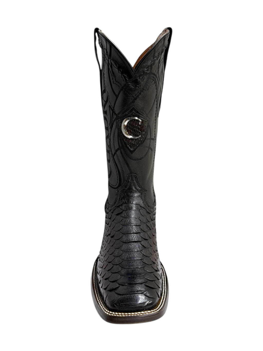 Cuadra Python Lisboa BlackCherry Square Toe Exotic Boot - CU746