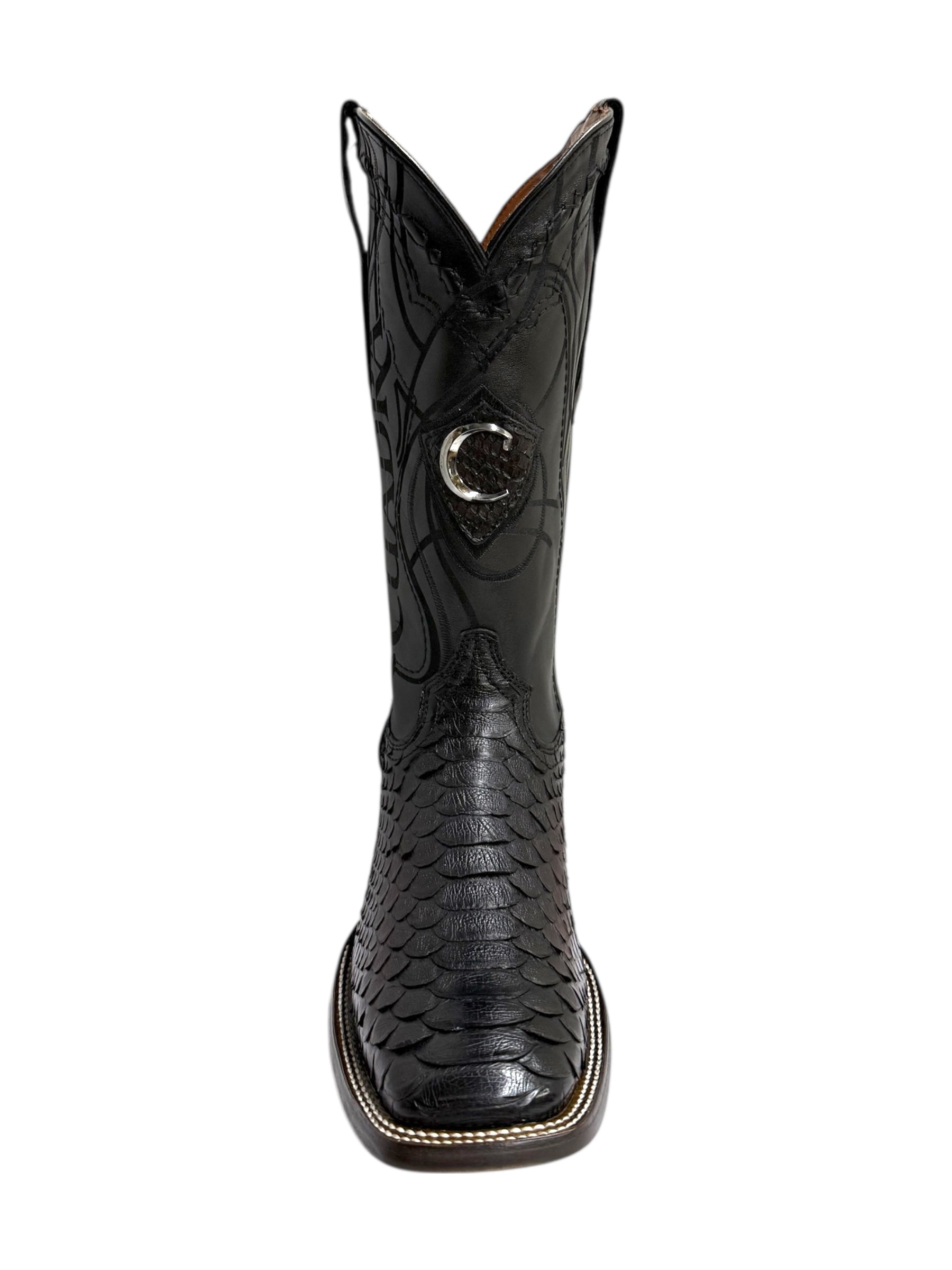 Cuadra Python Lisboa BlackCherry Square Toe Exotic Boot - CU746