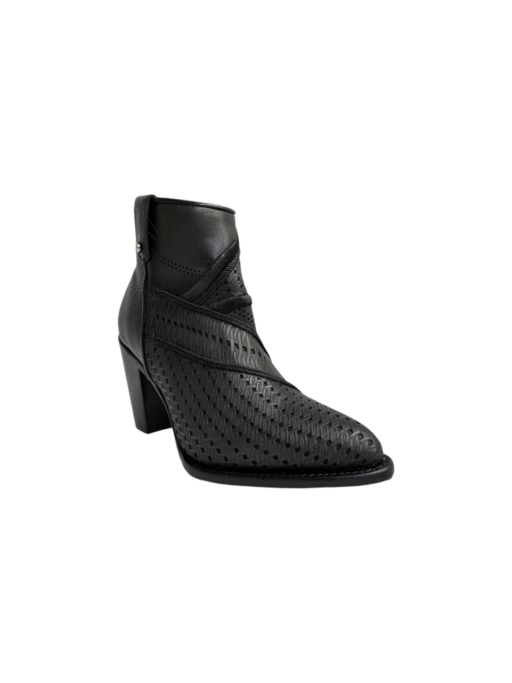 Cuadra Womens Ankle Boot Oxford Laser & Embroidery & Studs & Zipper - CU948