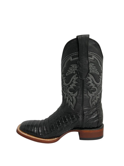 Los Altos Square Toe Caiman Belly Black - 8228205