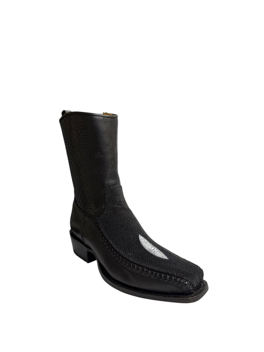 Los Altos Boots 7 Toe Stingray Single Stone Black - 57BFP1205