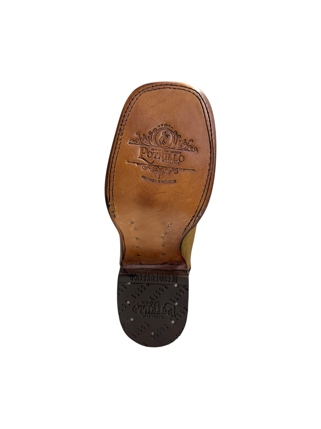 Potrillo Crazy Bovine Flowers Ocre Square Toe Womens Boots - 415