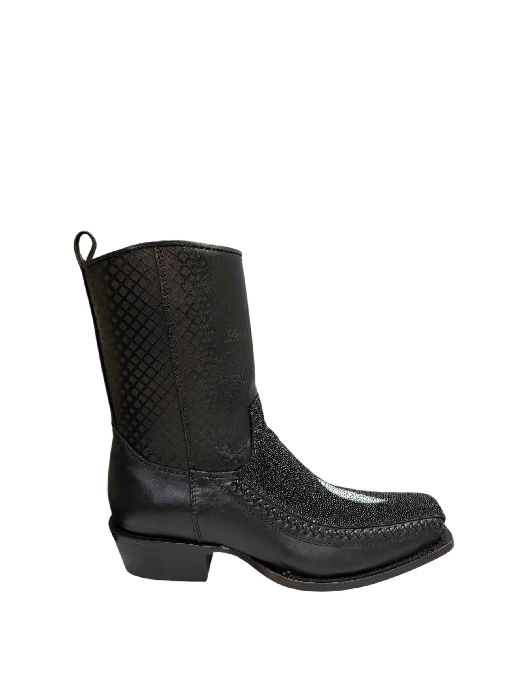 Los Altos Boots 7 Toe Stingray Single Stone Black - 57BFP1205