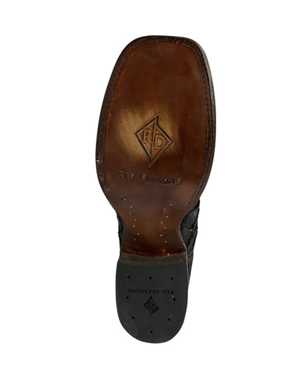 Red Diamond Pirarucu Black Square Toe