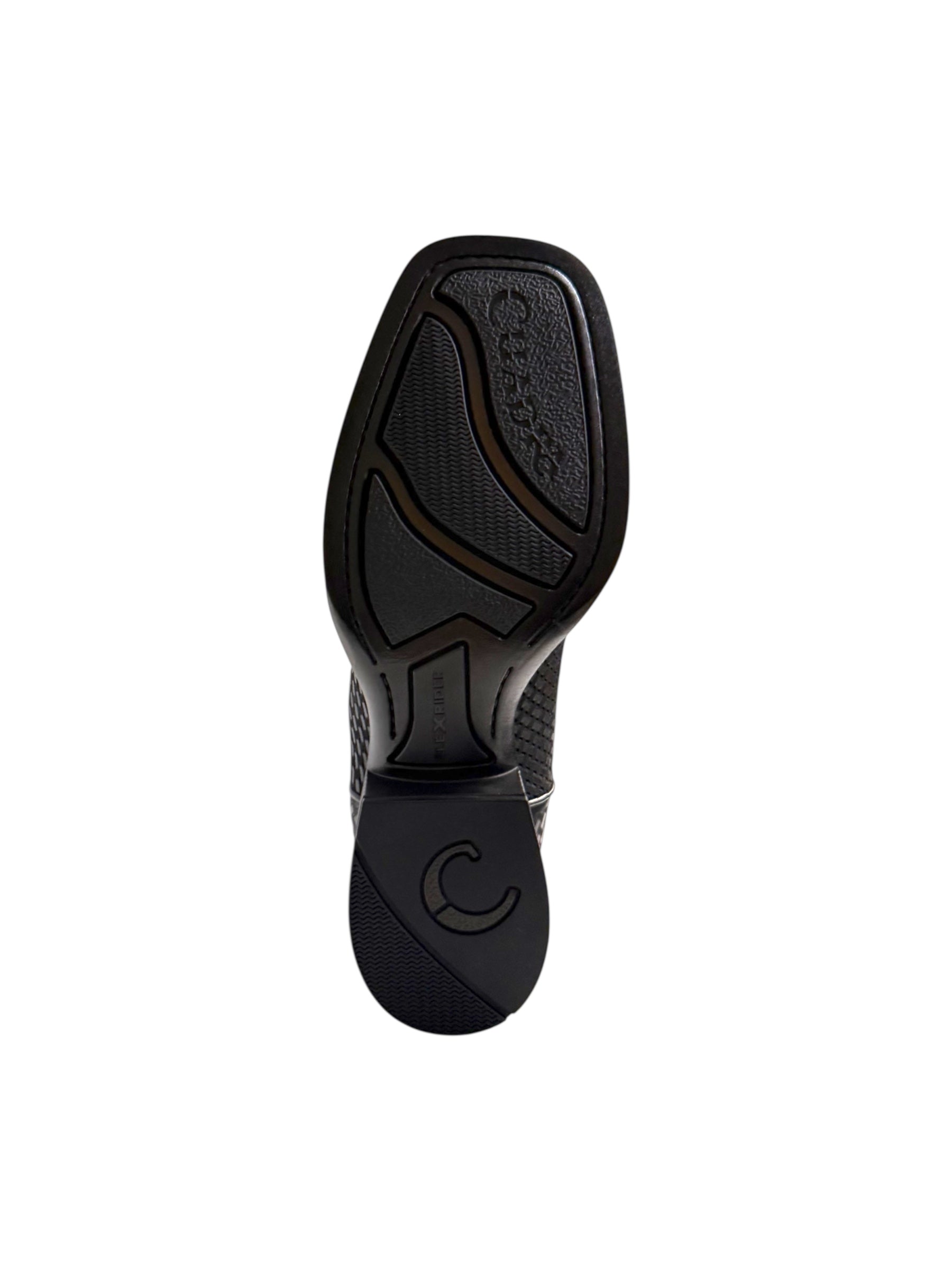 Cuadra FlexRider Oxford Black Embriodery & Laser Square Toe Boot - CU985