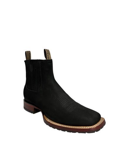 Los Altos Ankle Boot Nobuck Black Rubber Sole - 82TBM6305