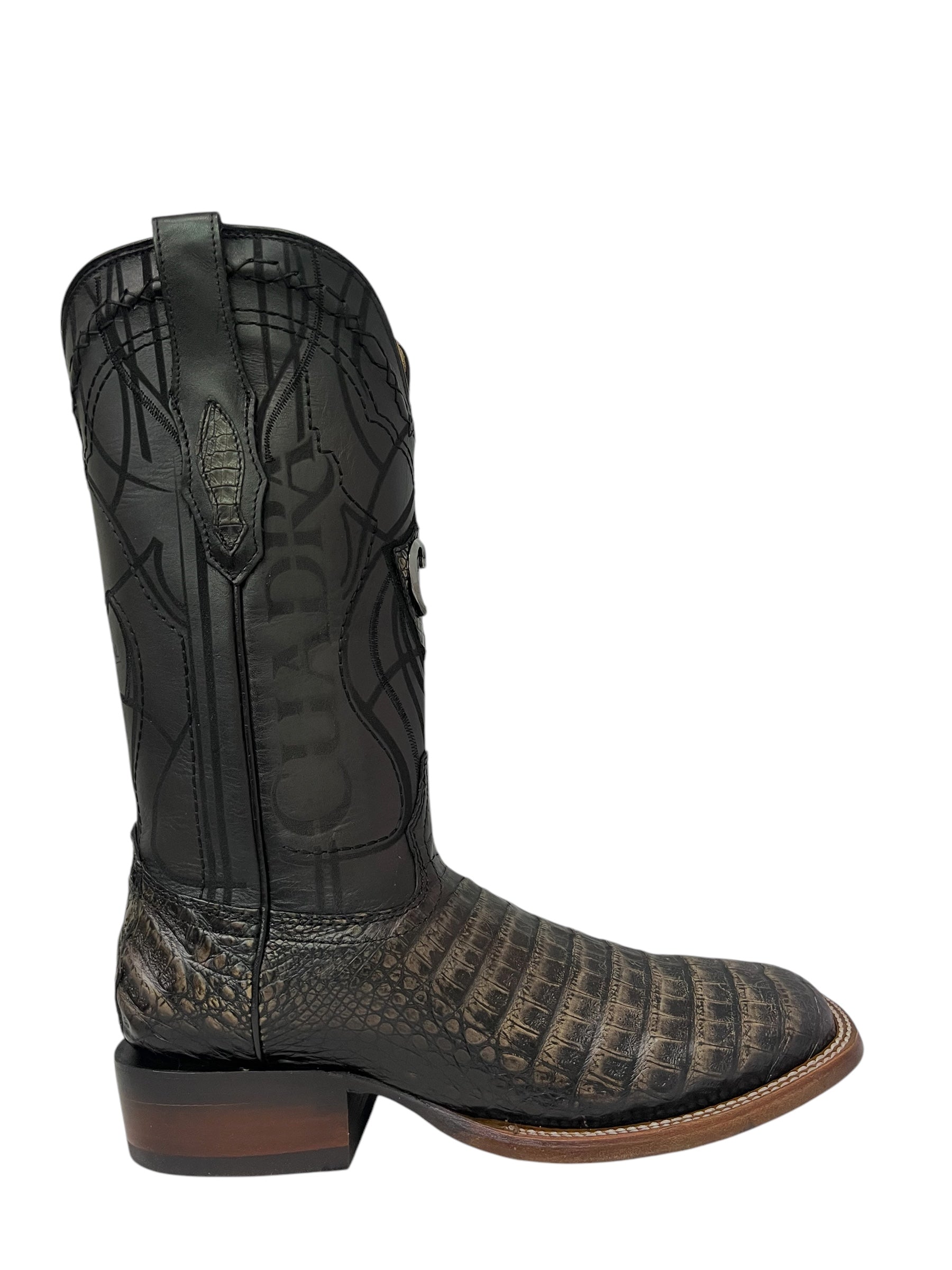 Cuadra Square Toe Caiman Belly Atlantic Black Sand - CU745
