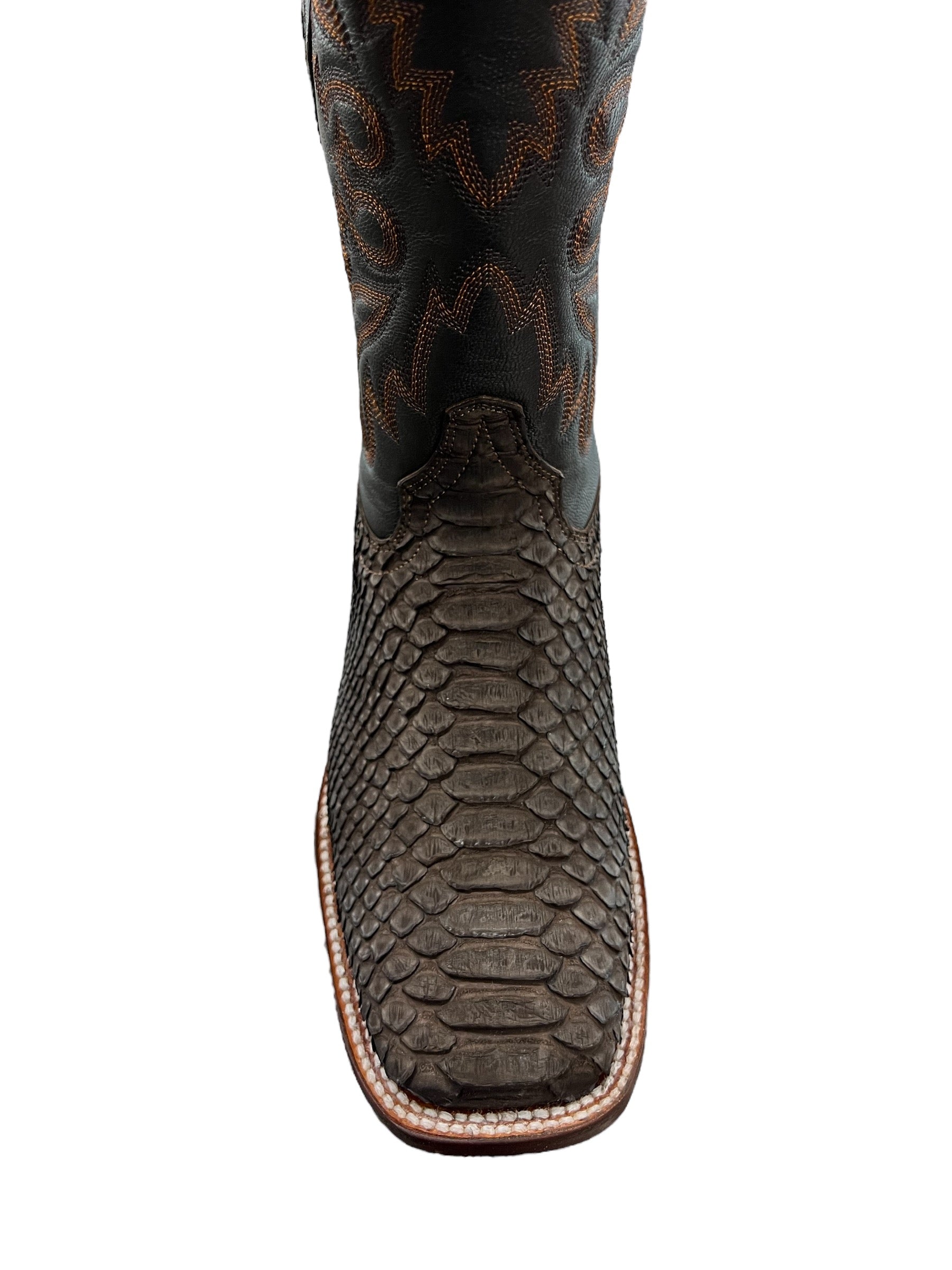 Red Diamond Square Toe Python Brown
