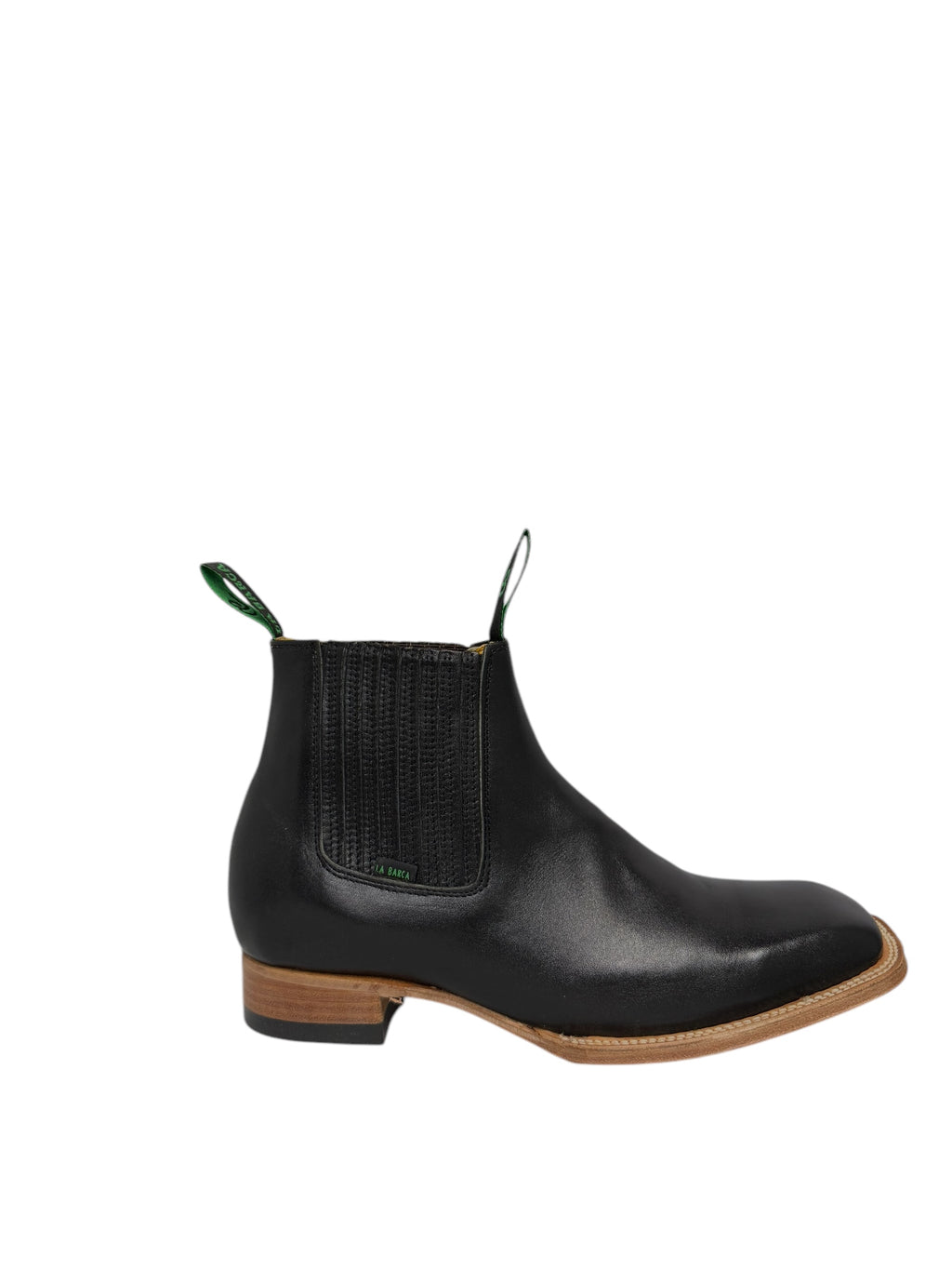 La Barca Square Toe Leather Black Ankle Boot - 935