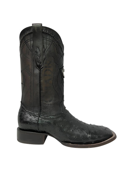 Cuadra Square Toe Black Ostrich - CU662