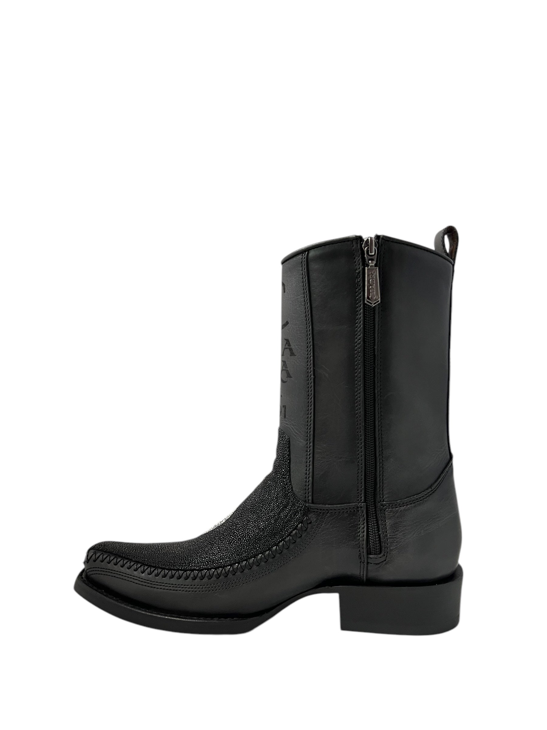 Cuadra Black Stingray Narrow Square Toe - CU783