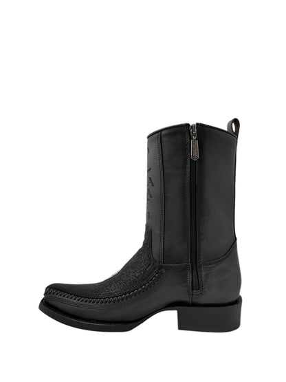 Cuadra Black Stingray Narrow Square Toe - CU783