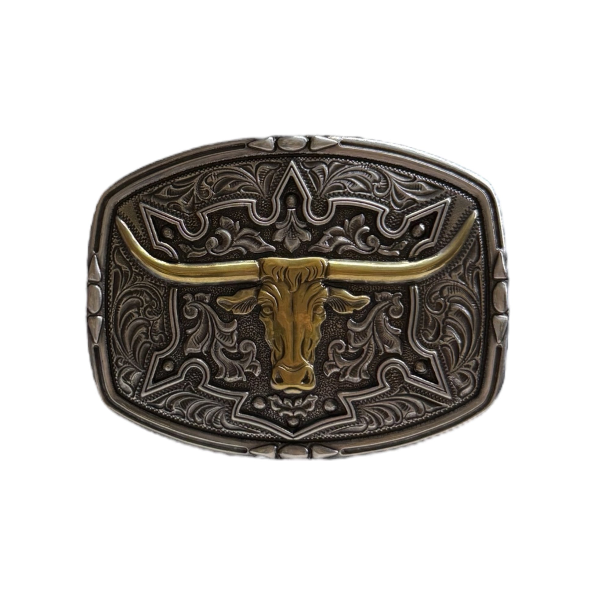 Nocona Men's Longhorn Silver And Gold Buckle