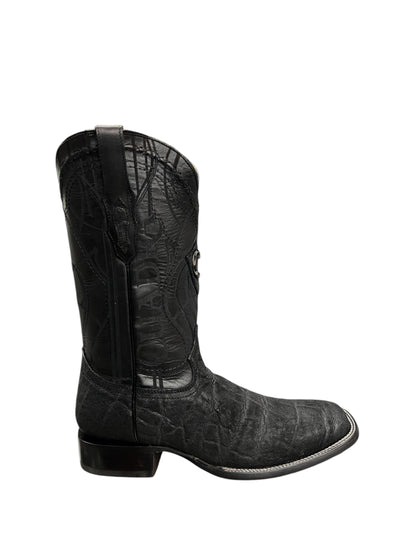 Cuadra Black Elephant Laser & Embroidery Square Toe - CU847