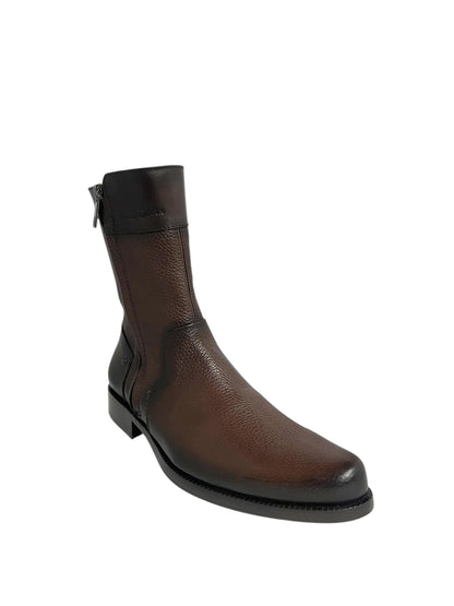 Franco Cuadra Ankle Boot Brown Deer Zipper Round Toe - FC581