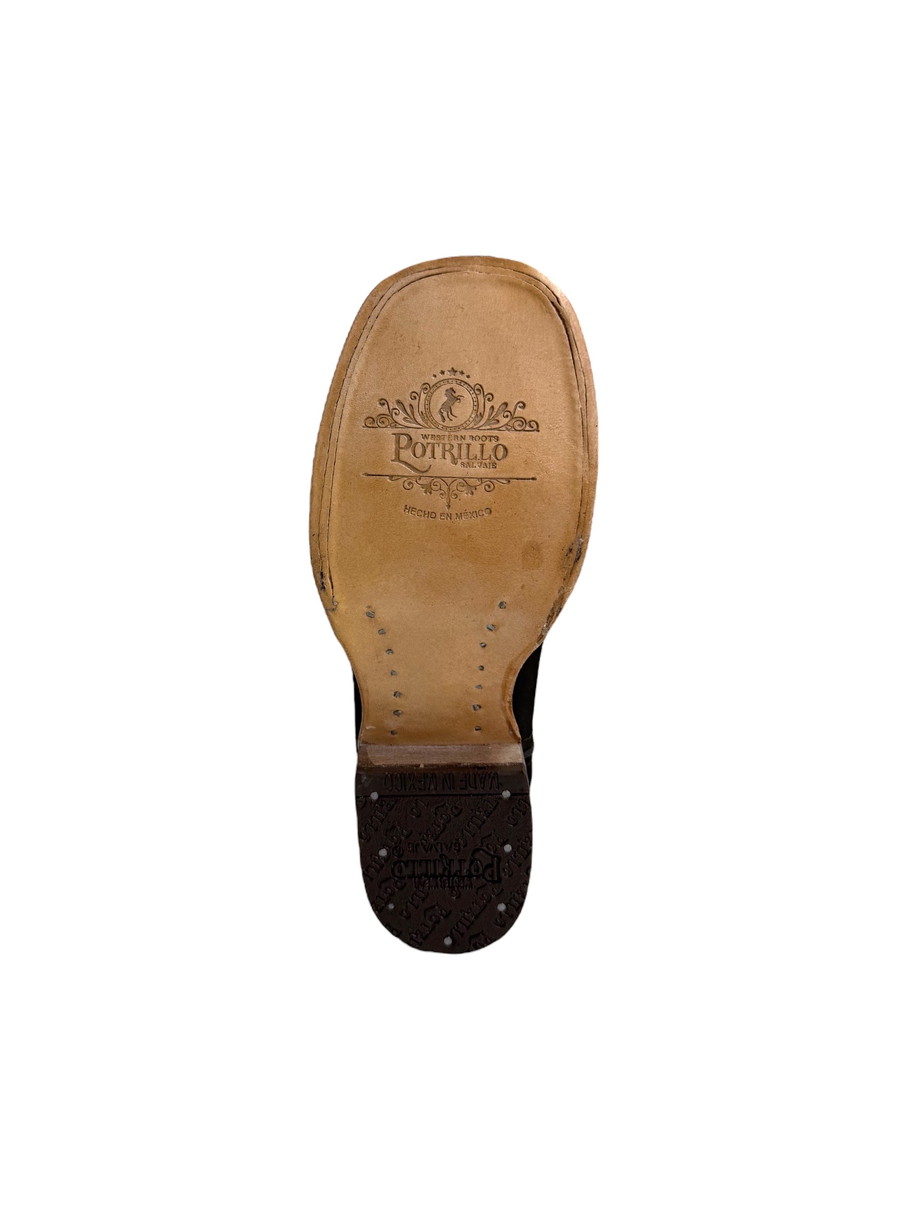 Potrillo Pink Flowers Nobuck Brown Womens Square Toe Boots - 428