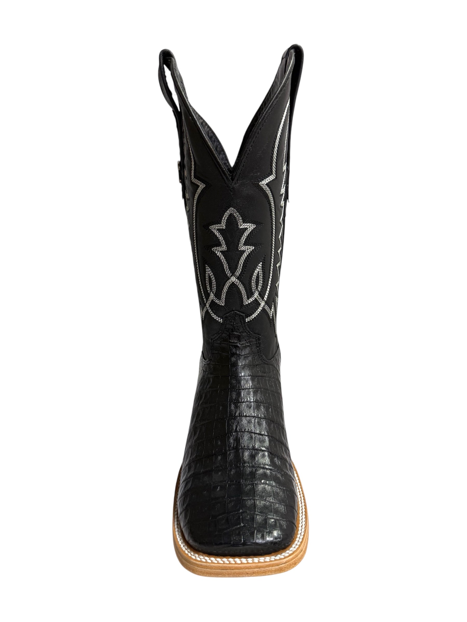Ranchers Caiman Belly Black Square Toe Cowboy Boot