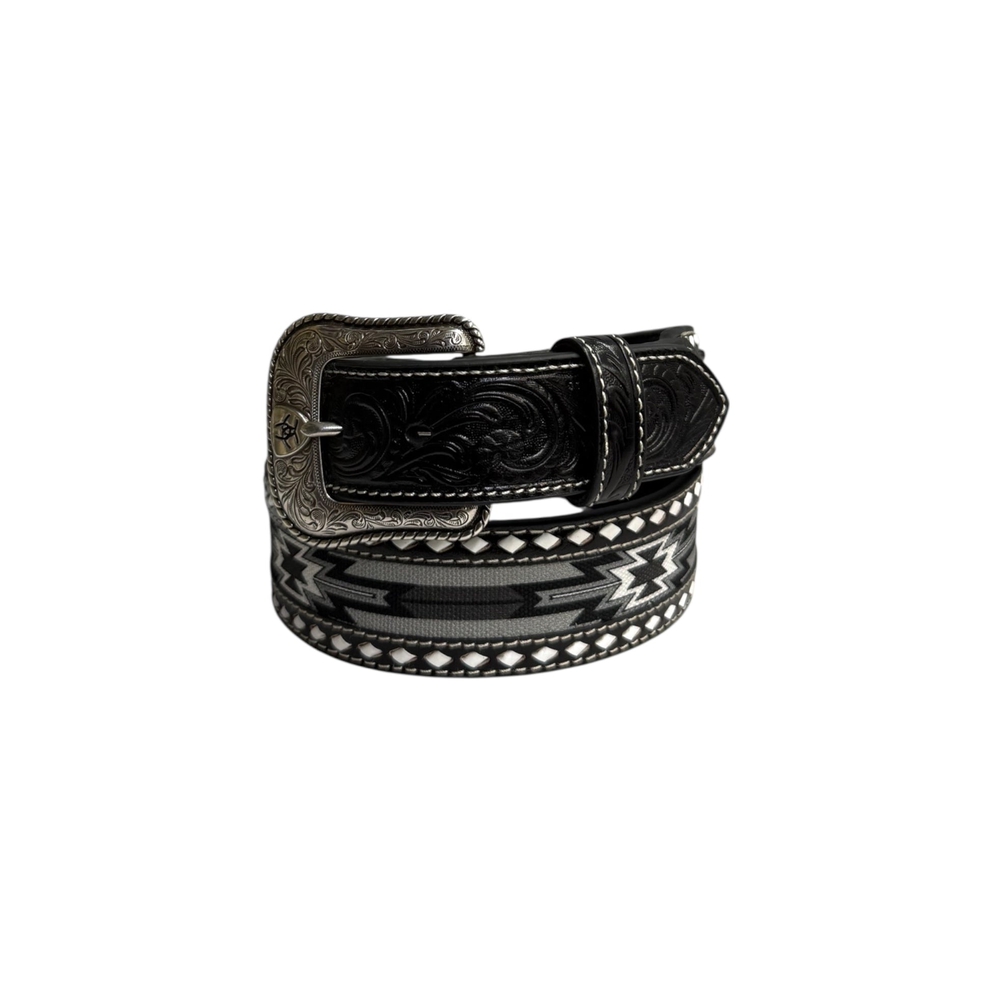 Ariat Southwestern Inlay Diamond Lacing Black Belt