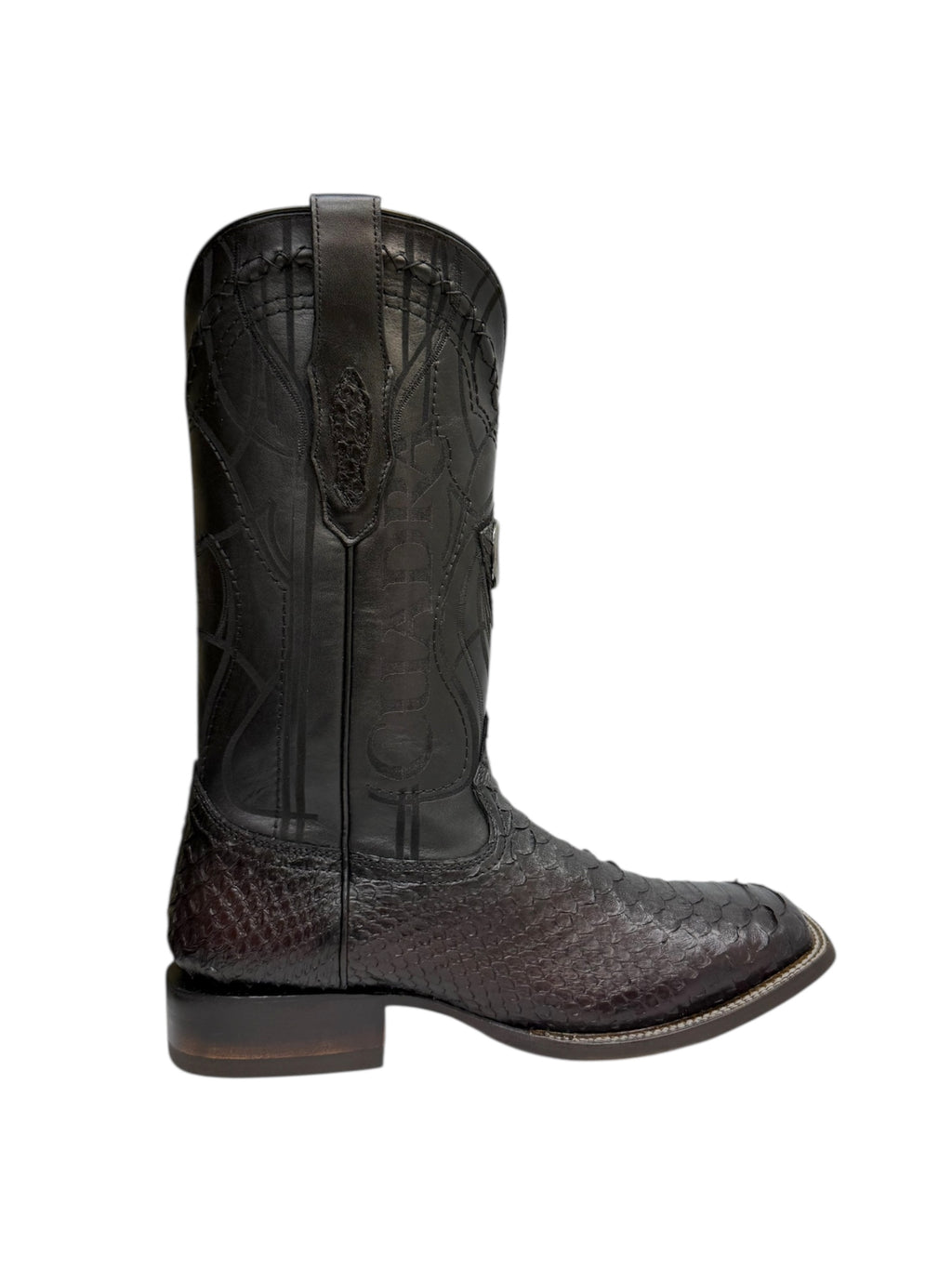 Cuadra Python Lisboa BlackCherry Square Toe Exotic Boot - CU746