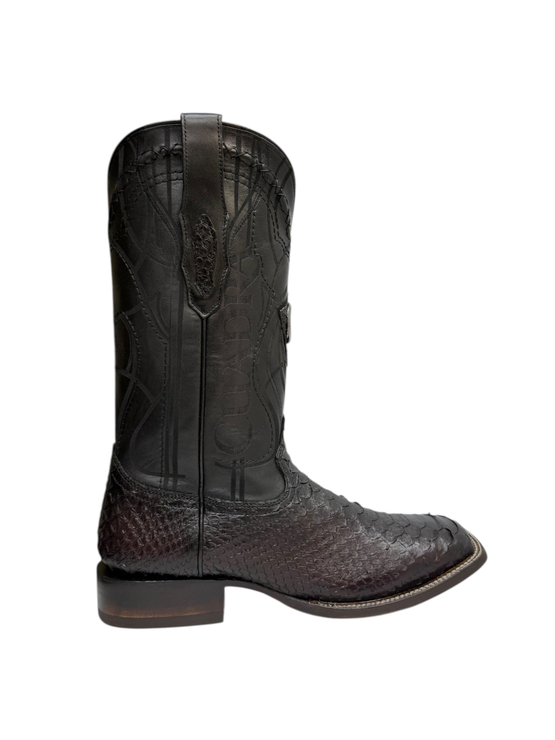 Cuadra Python Lisboa BlackCherry Square Toe Exotic Boot - CU746