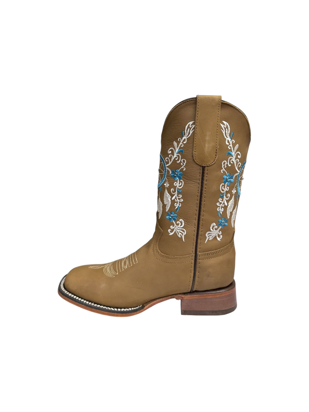 Potrillo Aztec Embroidery Ocre Square Toe Womens Boot - 434