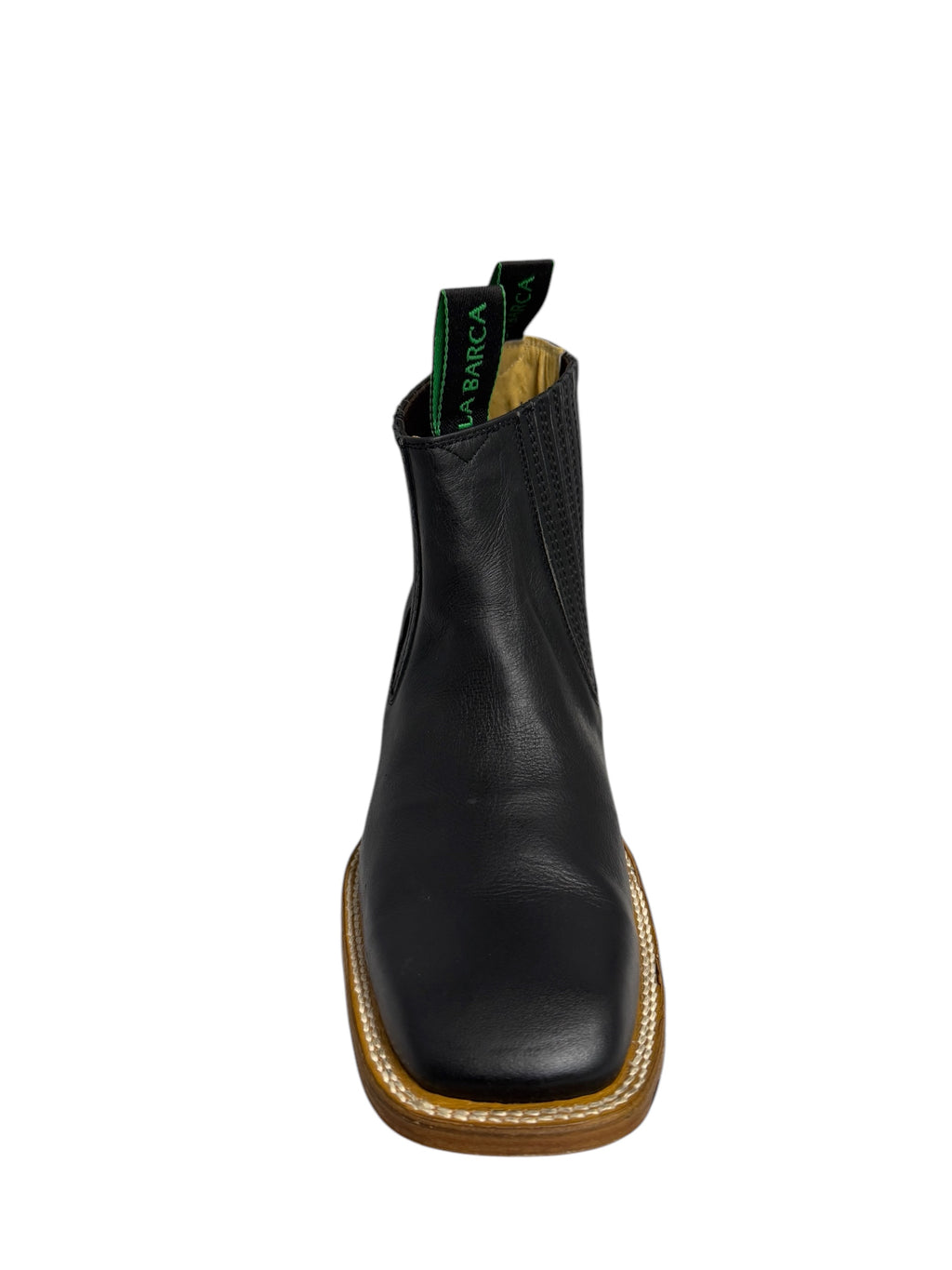 La Barca Square Toe Black Semi-Aniline Leather Ankle Boot - 935
