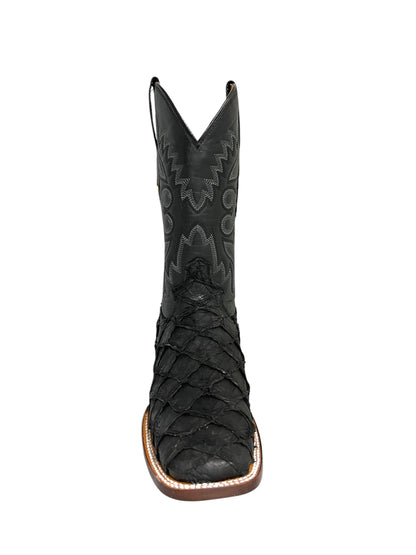 Red Diamond Pirarucu Black Square Toe