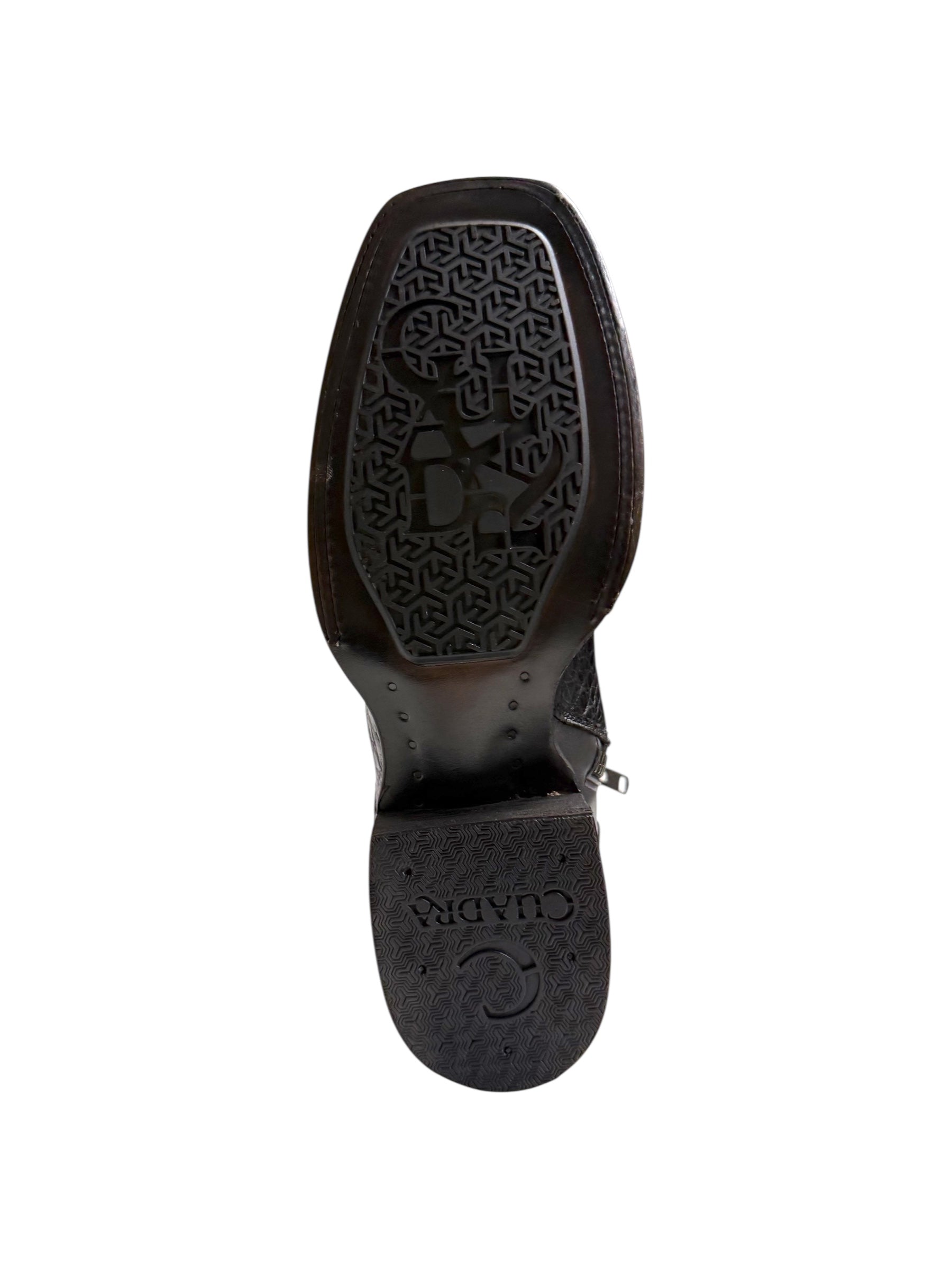 Cuadra Caiman Belly Black Zipper & Elastic Ankle Boot - CU891